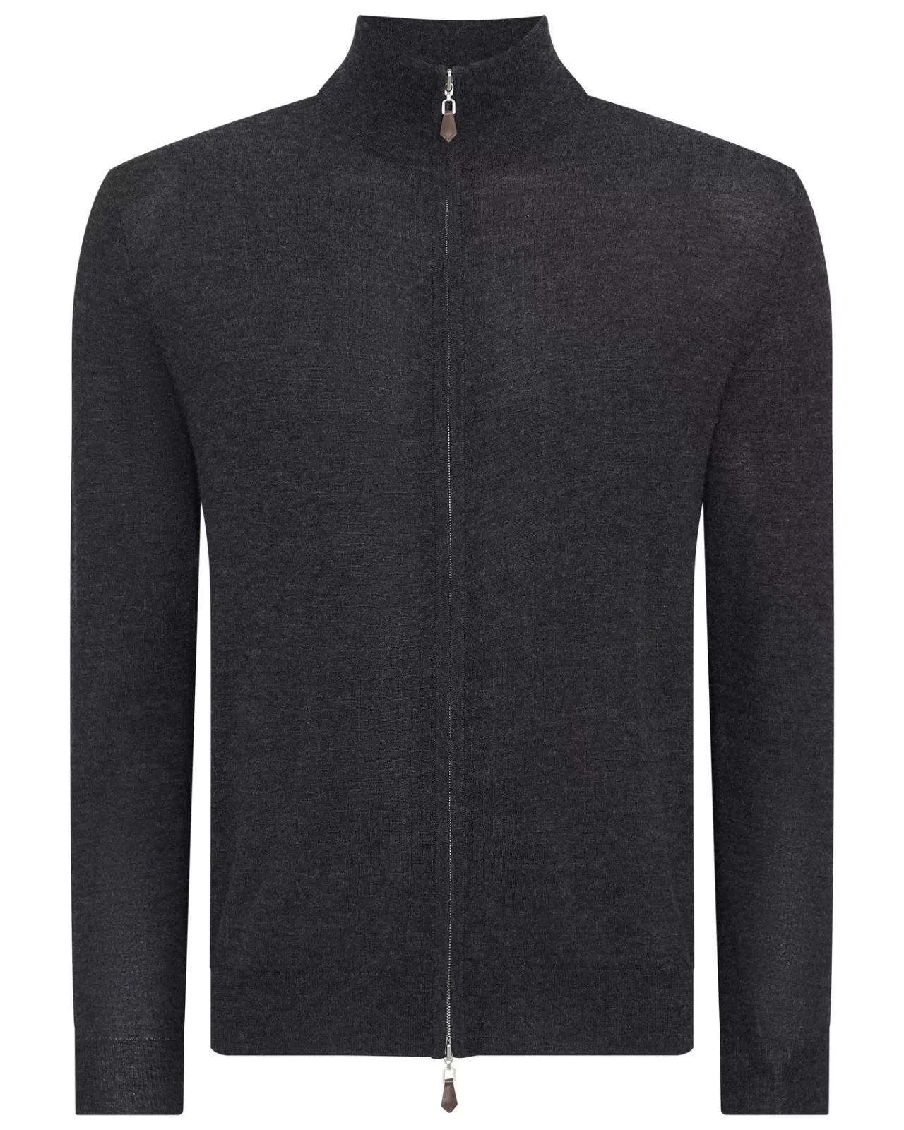 Men N.Peal Cardigans | Men'S The Hyde Fine Gauge Cashmere Zip Jumper