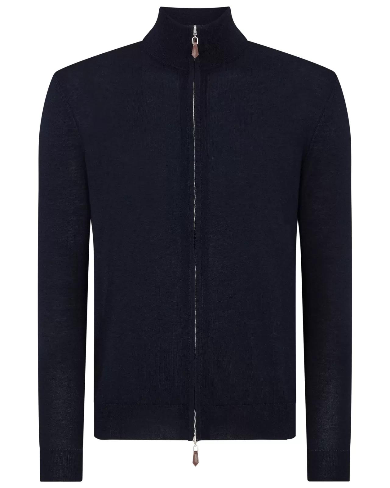 Men N.Peal Cardigans | Men'S The Hyde Fine Gauge Cashmere Zip Jumper