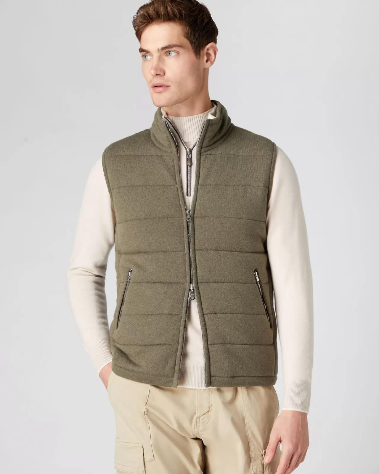 Men N.Peal Gilets & Waistcoats | Men'S The Mall Quilted Cashmere Gilet