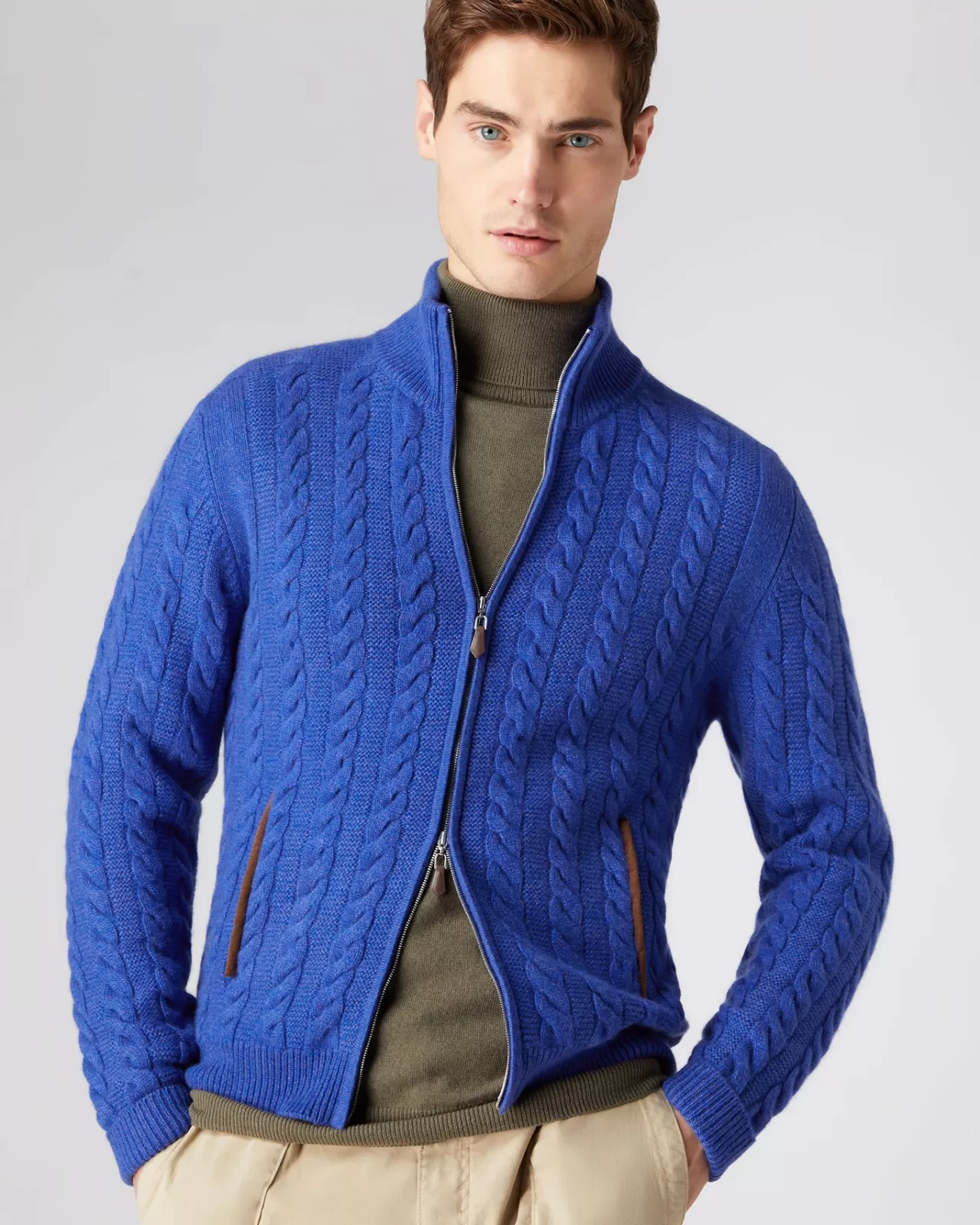 Men N.Peal Cardigans | Men'S The Richmond Cable Cashmere Cardigan