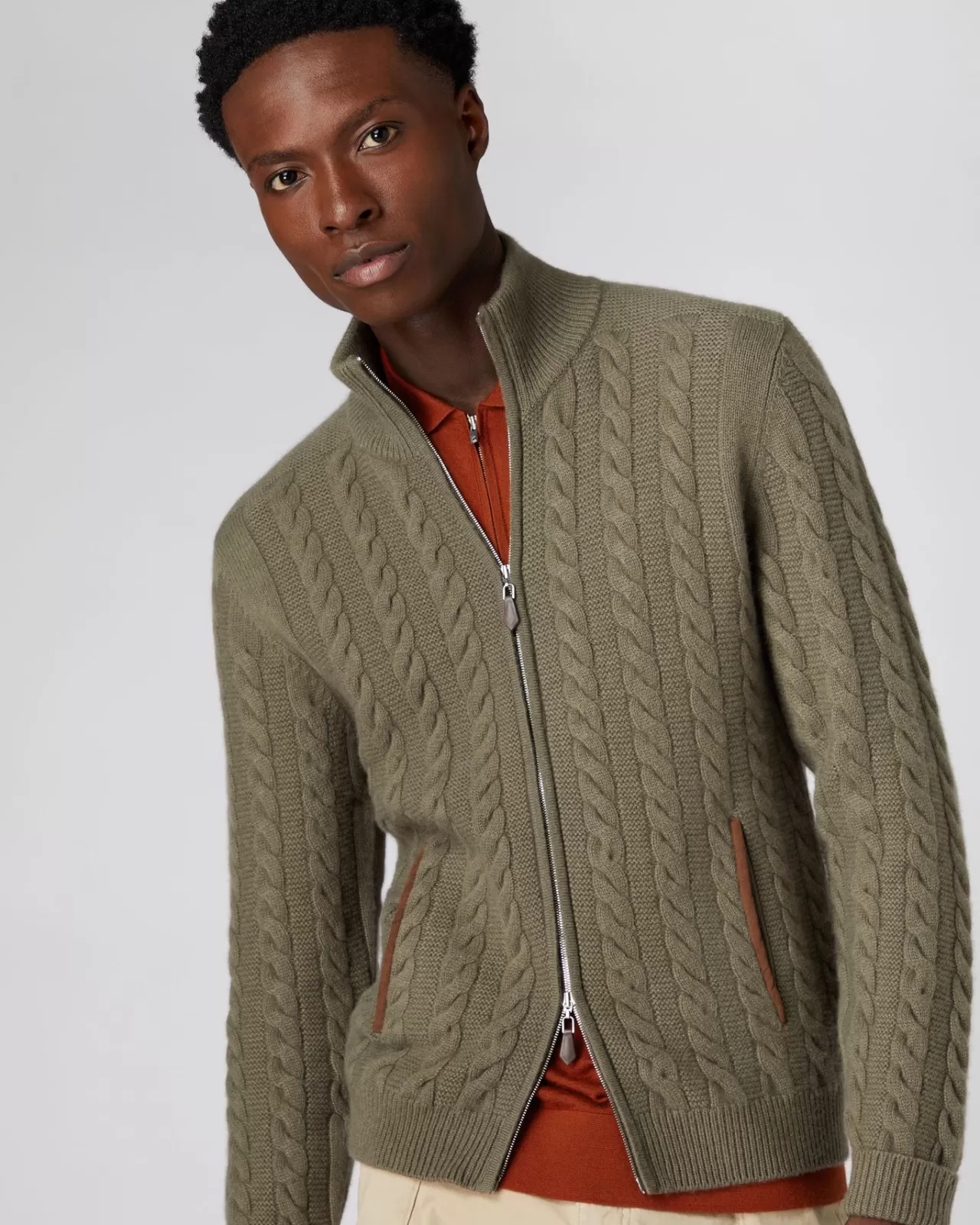 Men N.Peal Cardigans | Men'S The Richmond Cable Cashmere Cardigan