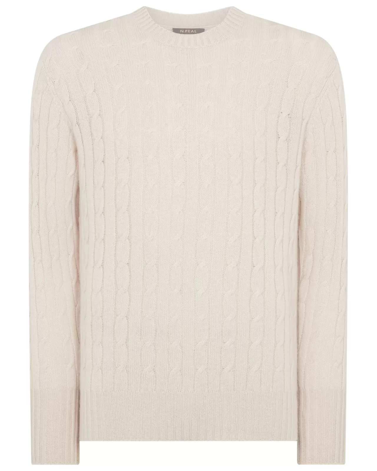 Men N.Peal Round Necks | Men'S The Thames Cable Cashmere Jumper