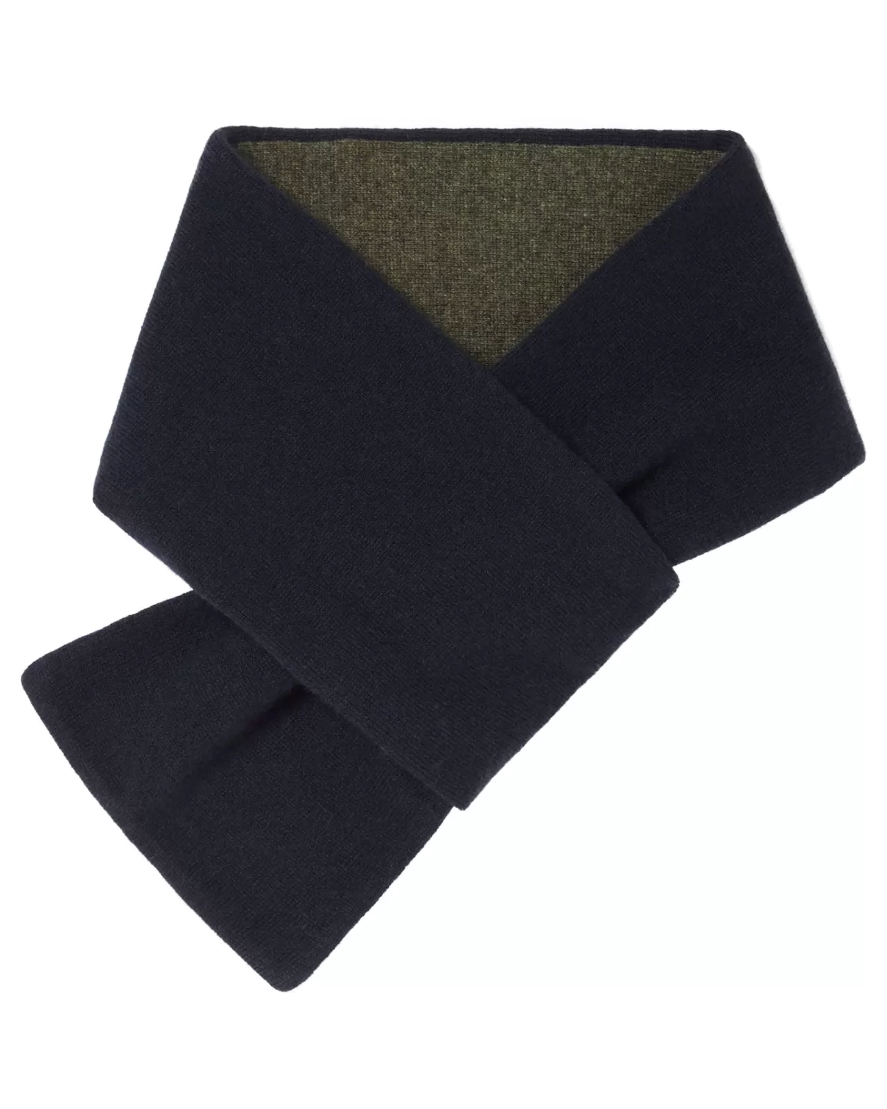 Men N.Peal Scarves | Men'S Two Tone Small Cashmere Scarf + Moss Green