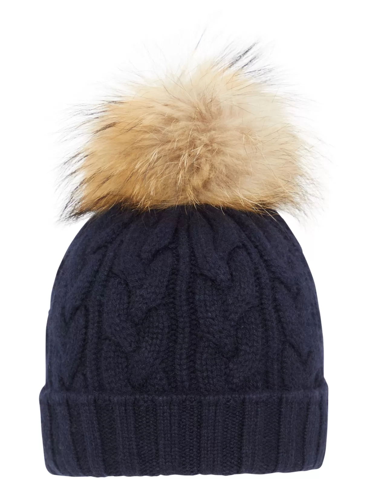 Women N.Peal Hats | Unisex Chunky Cable Raccoon Pom Hat