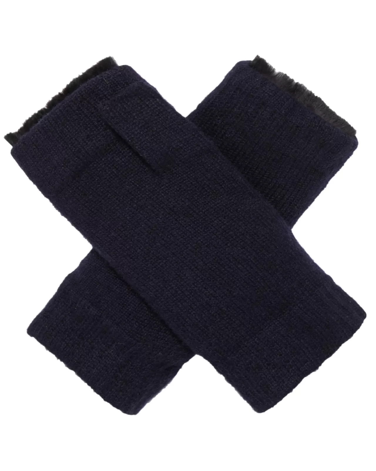 Women N.Peal Gloves | Unisex Fur Lined Fingerless Cashmere Gloves