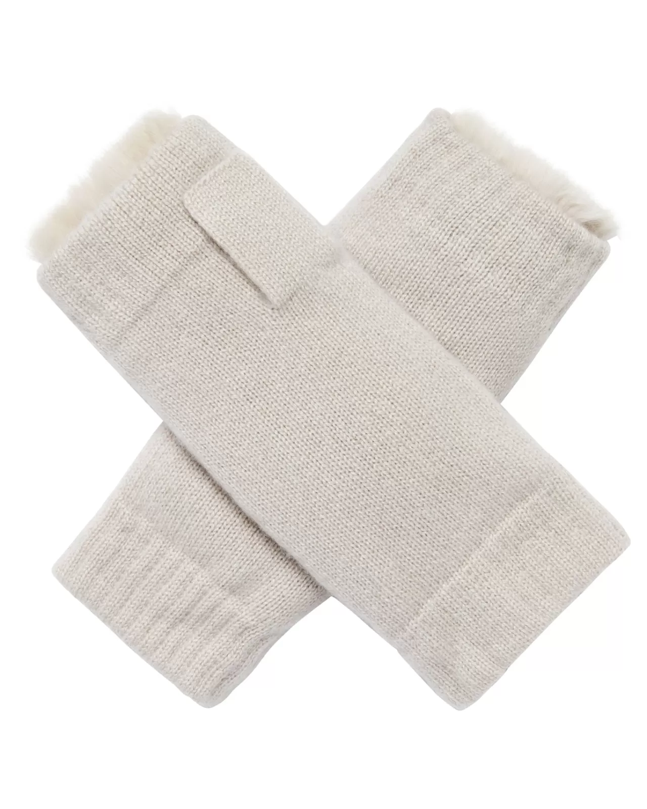 Women N.Peal Gloves | Unisex Fur Lined Fingerless Cashmere Gloves