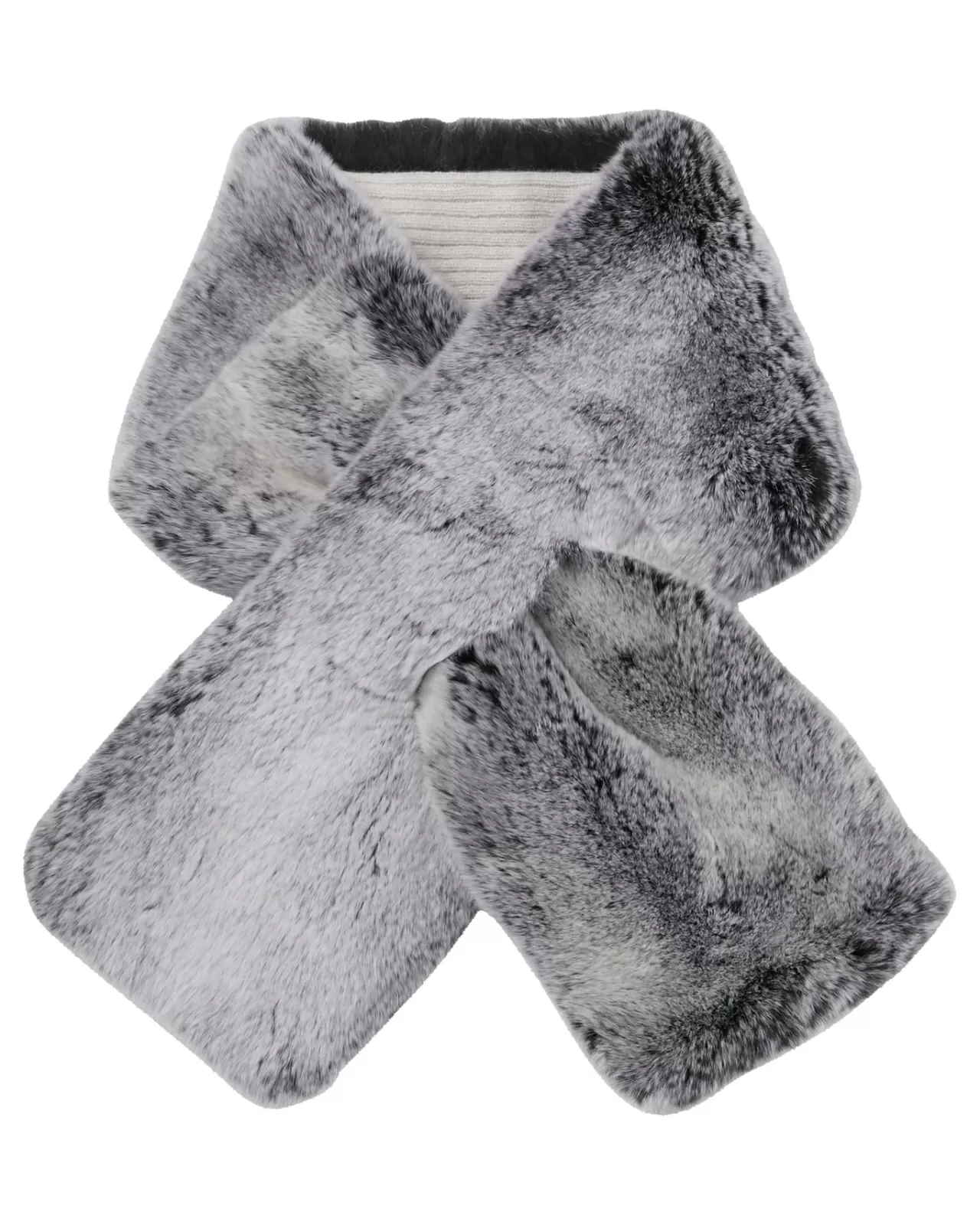 Women N.Peal Cashmere Scarves | Unisex Fur Neckwarmer Charcoal Grey