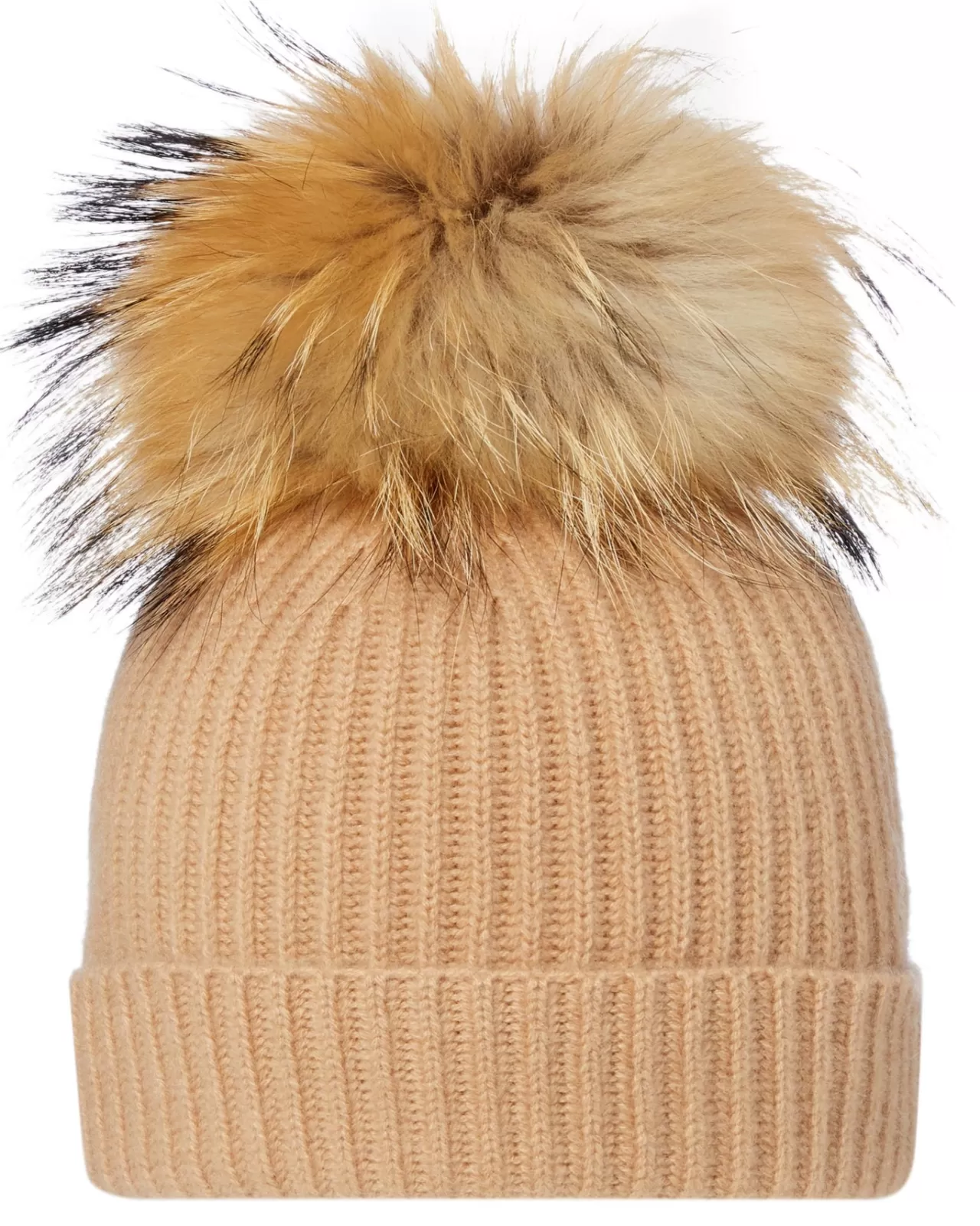 Women N.Peal Hats | Unisex Ribbed Cashmere Hat With Detachable Pom