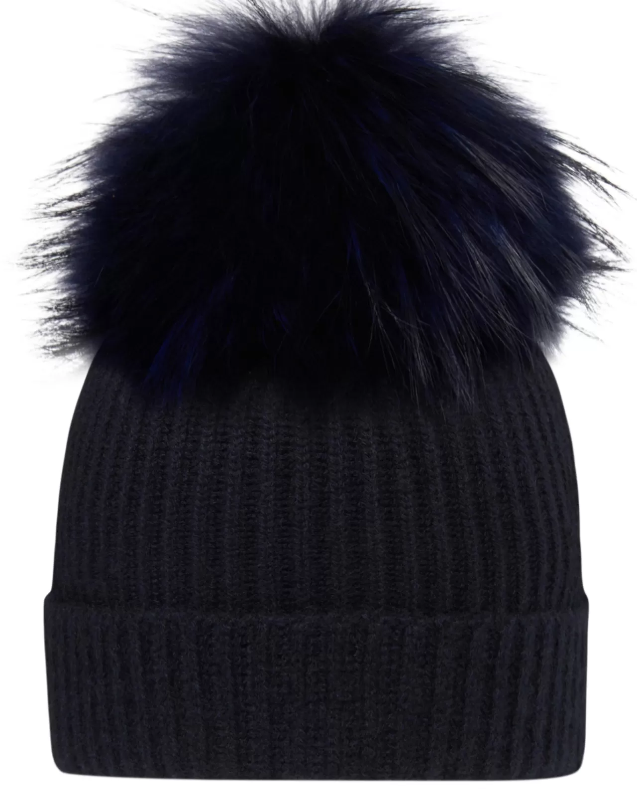 Women N.Peal Hats | Unisex Ribbed Cashmere Hat With Detachable Pom