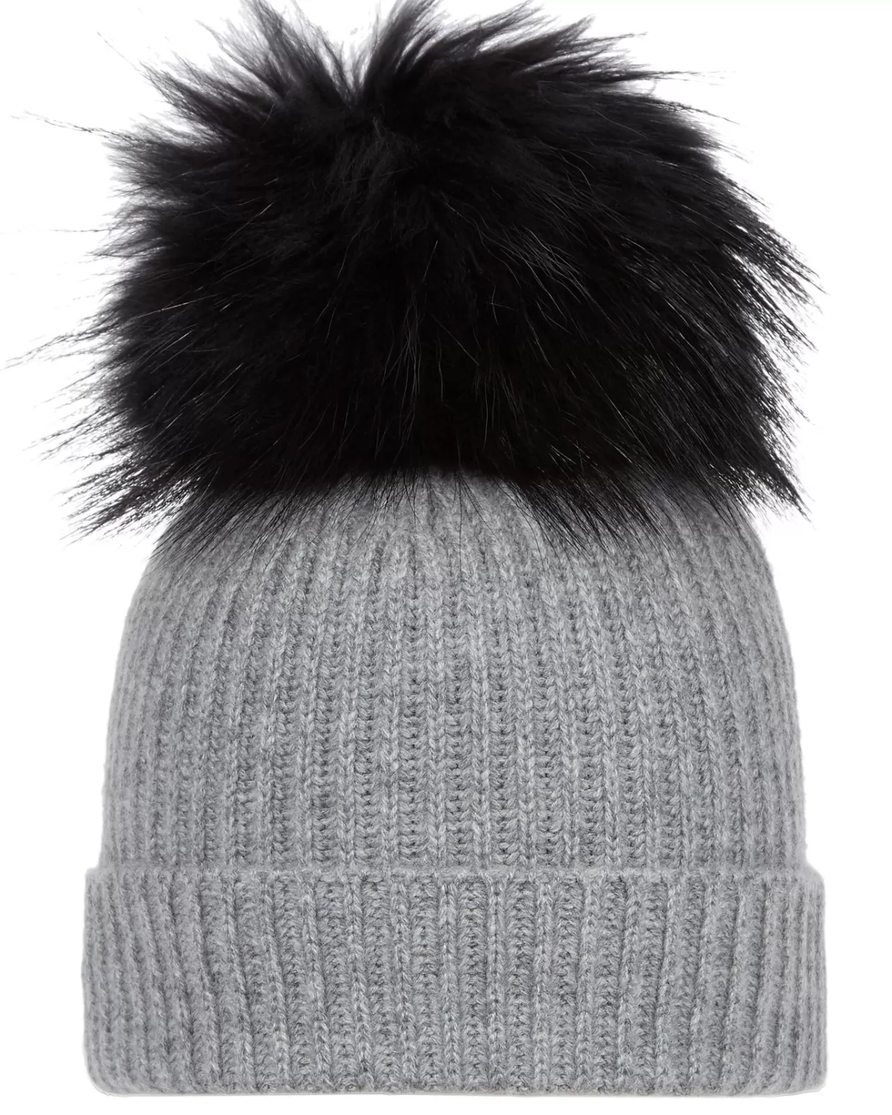 Women N.Peal Hats | Unisex Ribbed Cashmere Hat With Detachable Pom