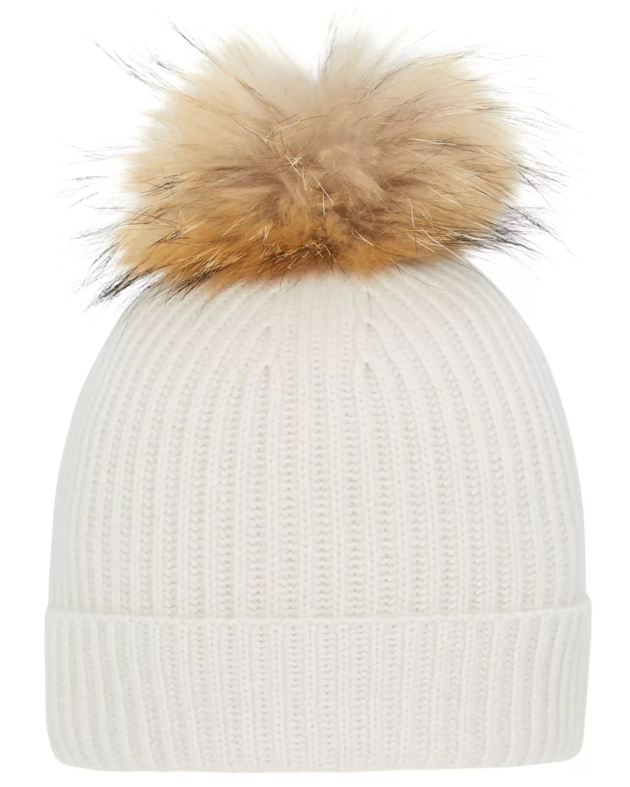 Women N.Peal Hats | Unisex Ribbed Cashmere Hat With Detachable Pom