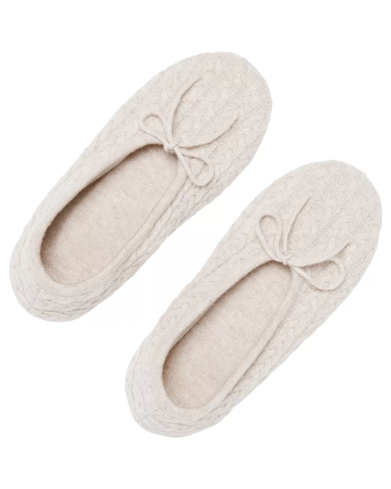 Women N.Peal Slippers & Socks | Women'S Cable Cashmere Slippers