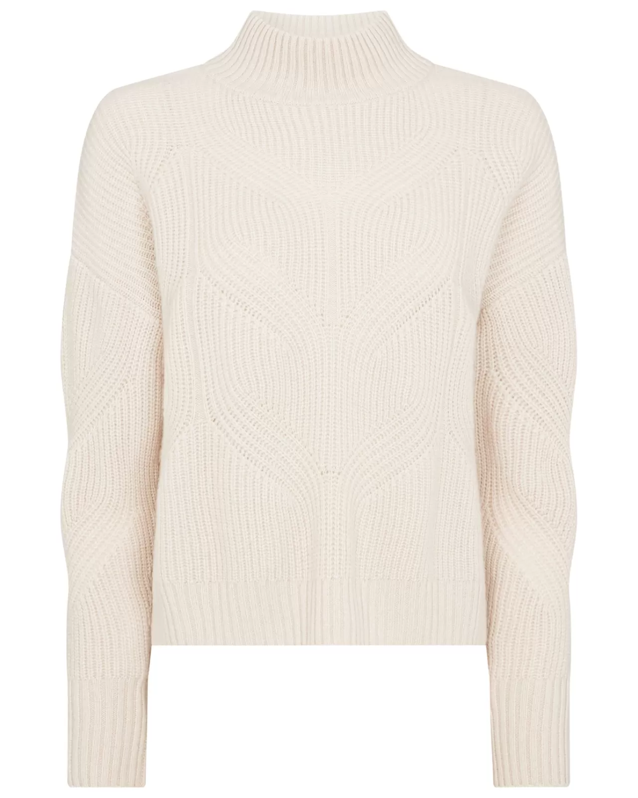 Women N.Peal Roll Necks | Women'S Cable Mock Neck Cashmere Jumper