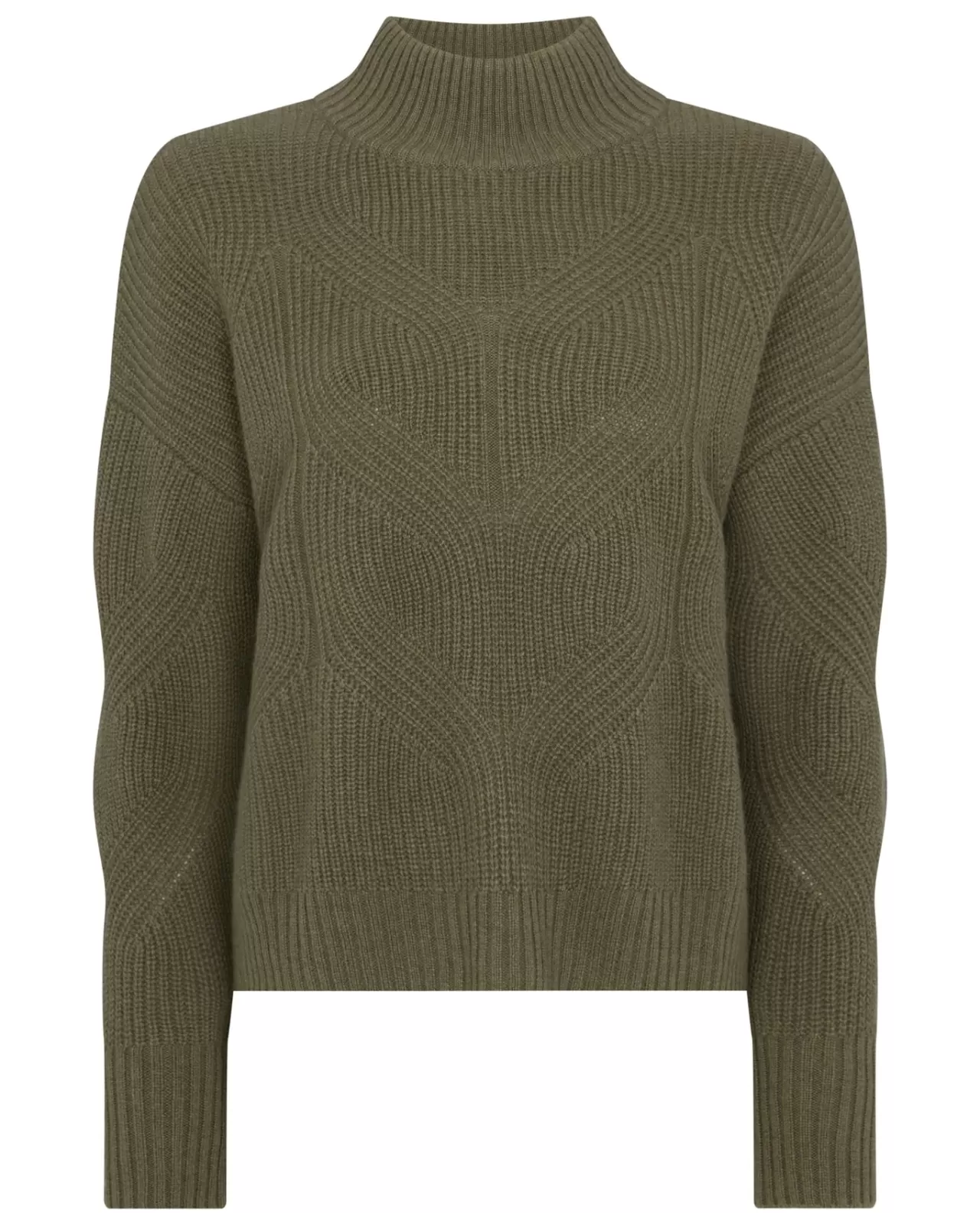 Women N.Peal Roll Necks | Women'S Cable Mock Neck Cashmere Jumper