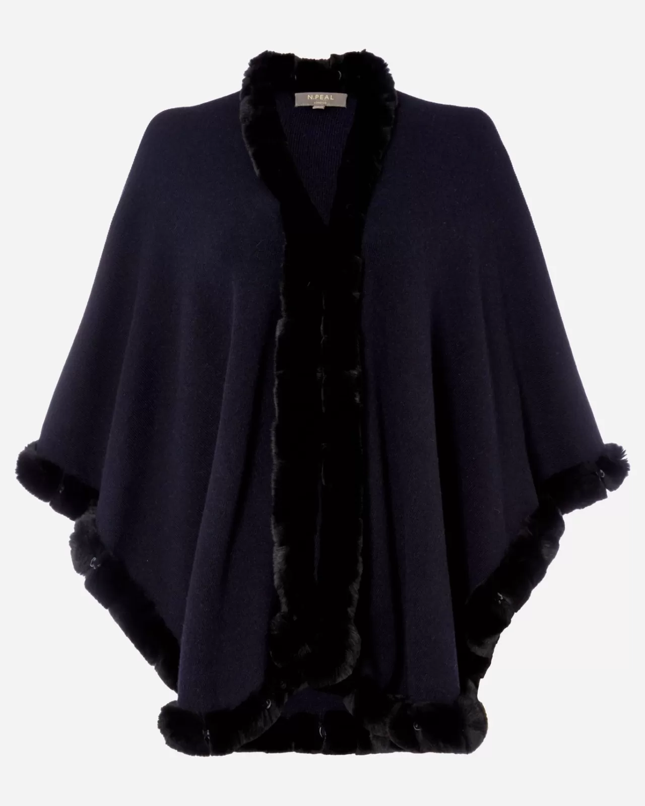 Women N.Peal Capes & Ponchos | Women'S Cape With Fur Trim Edge