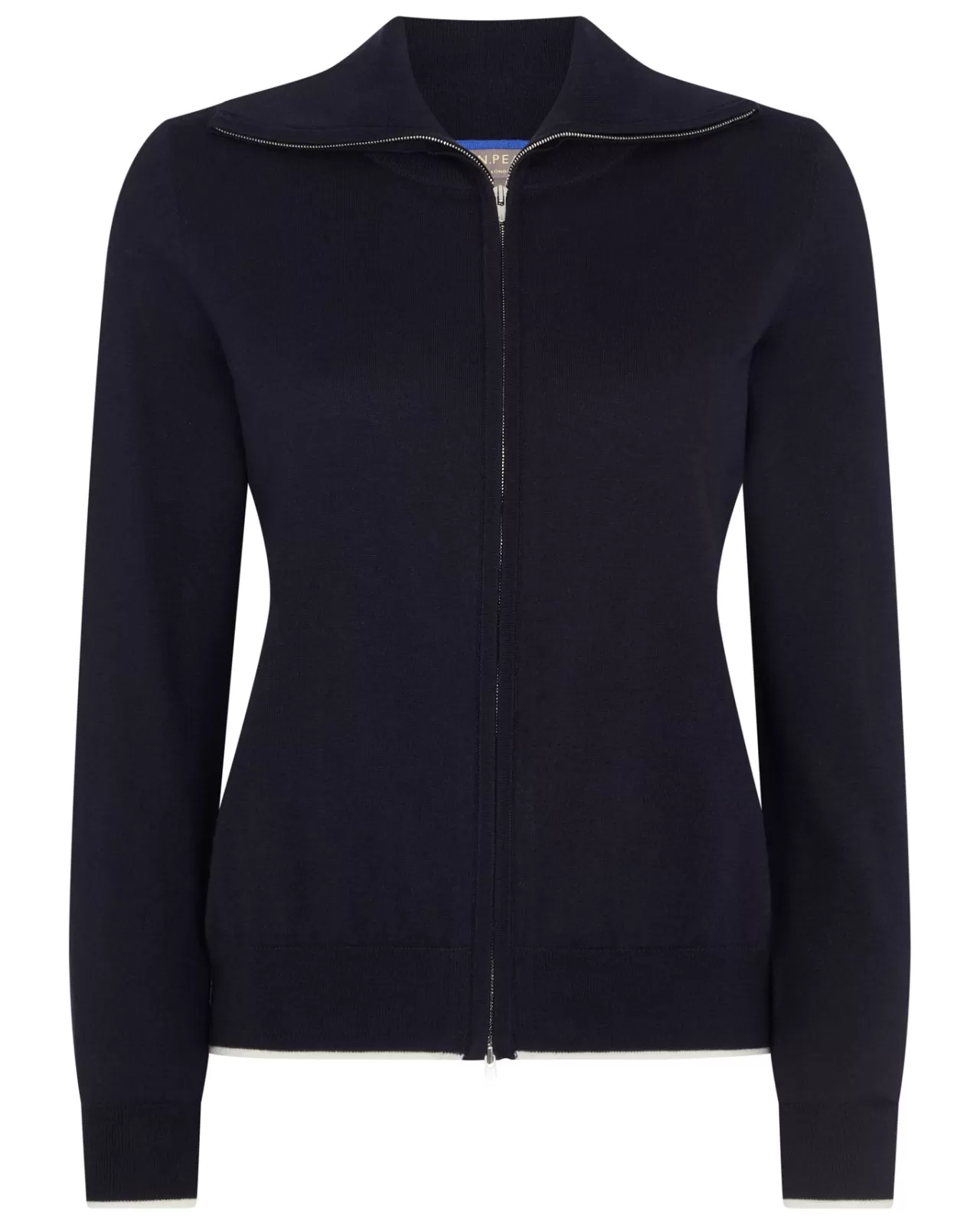 Women N.Peal Half & Full Zip Knitwear | Women'S Cotton Cashmere Full Zip Jumper