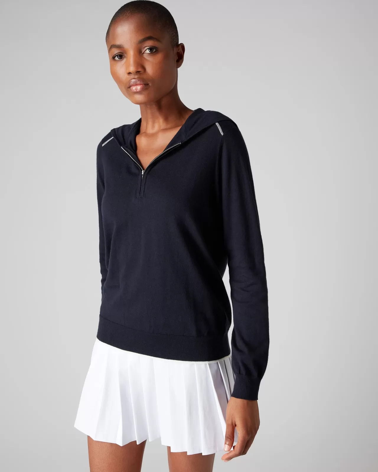 Women N.Peal Half & Full Zip Knitwear | Women'S Cotton Cashmere Hoodie