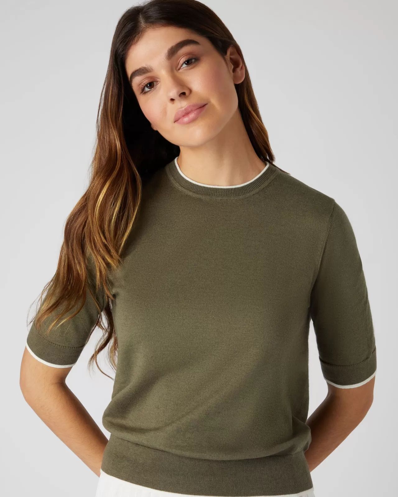 Women N.Peal Tops & T-Shirts | Women'S Cotton Cashmere T Shirt