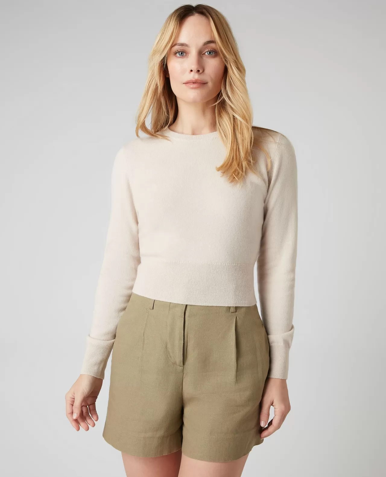 Women N.Peal Round Necks | Women'S Crop Round Neck Cashmere Jumper