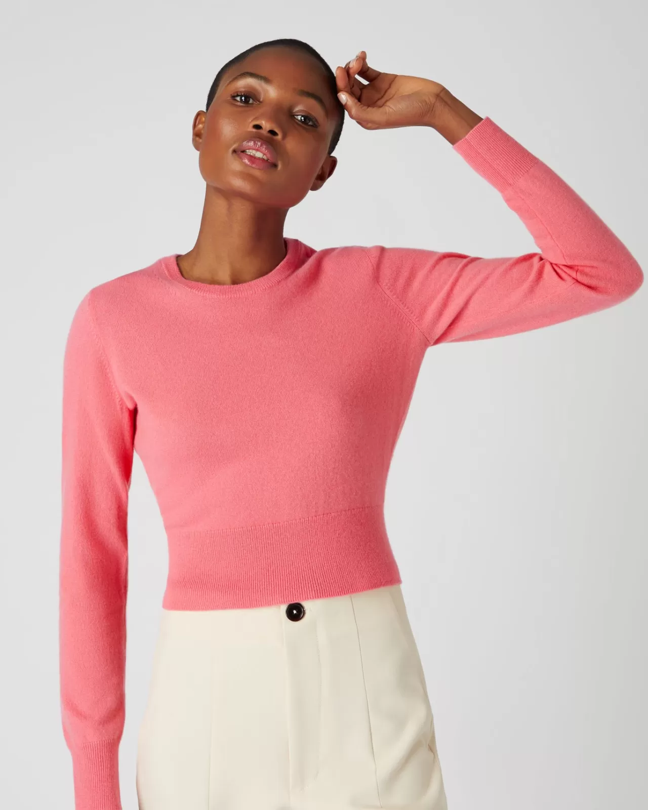 Women N.Peal Round Necks | Women'S Crop Round Neck Cashmere Jumper