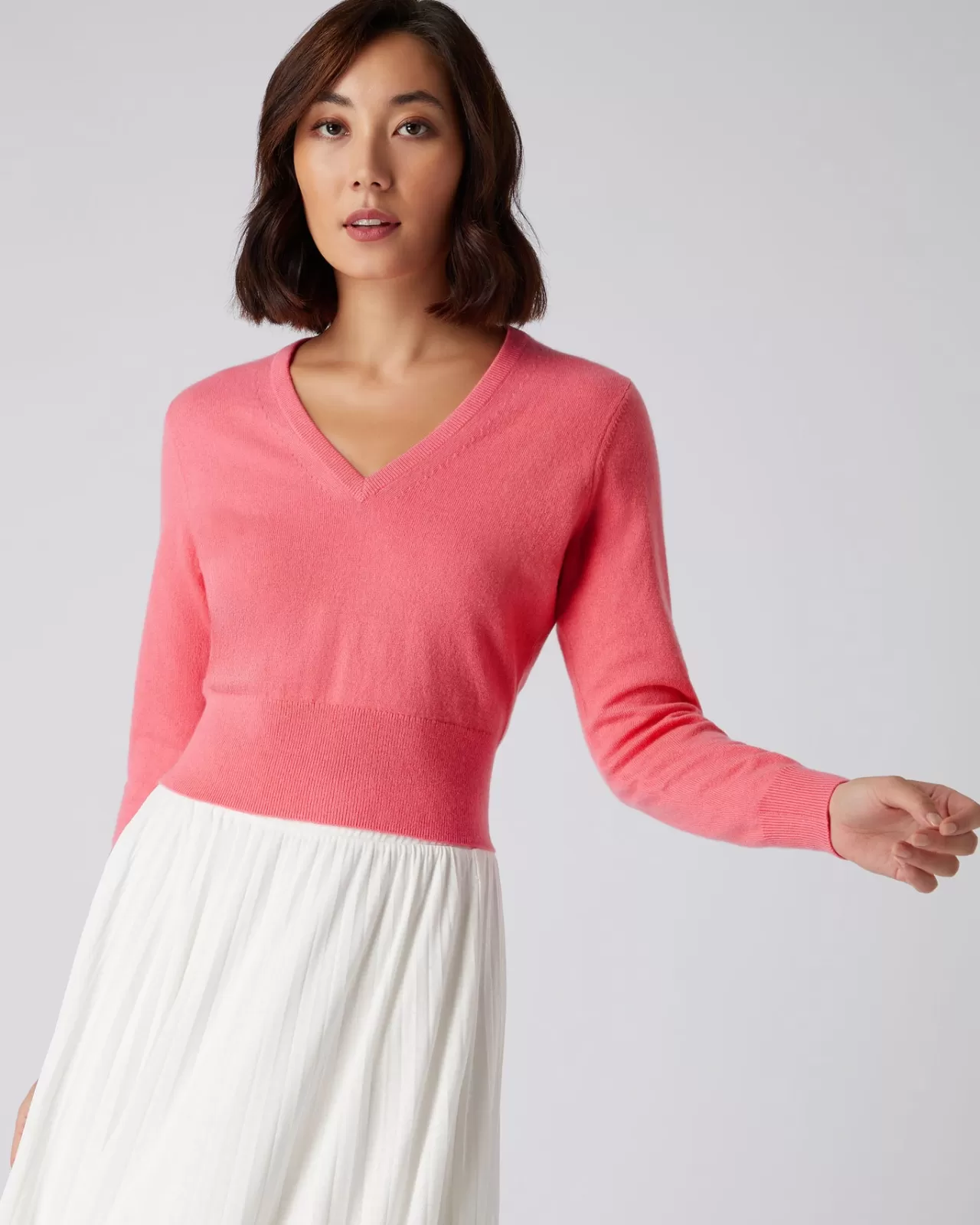 Women N.Peal V Necks | Women'S Crop V Neck Cashmere Jumper