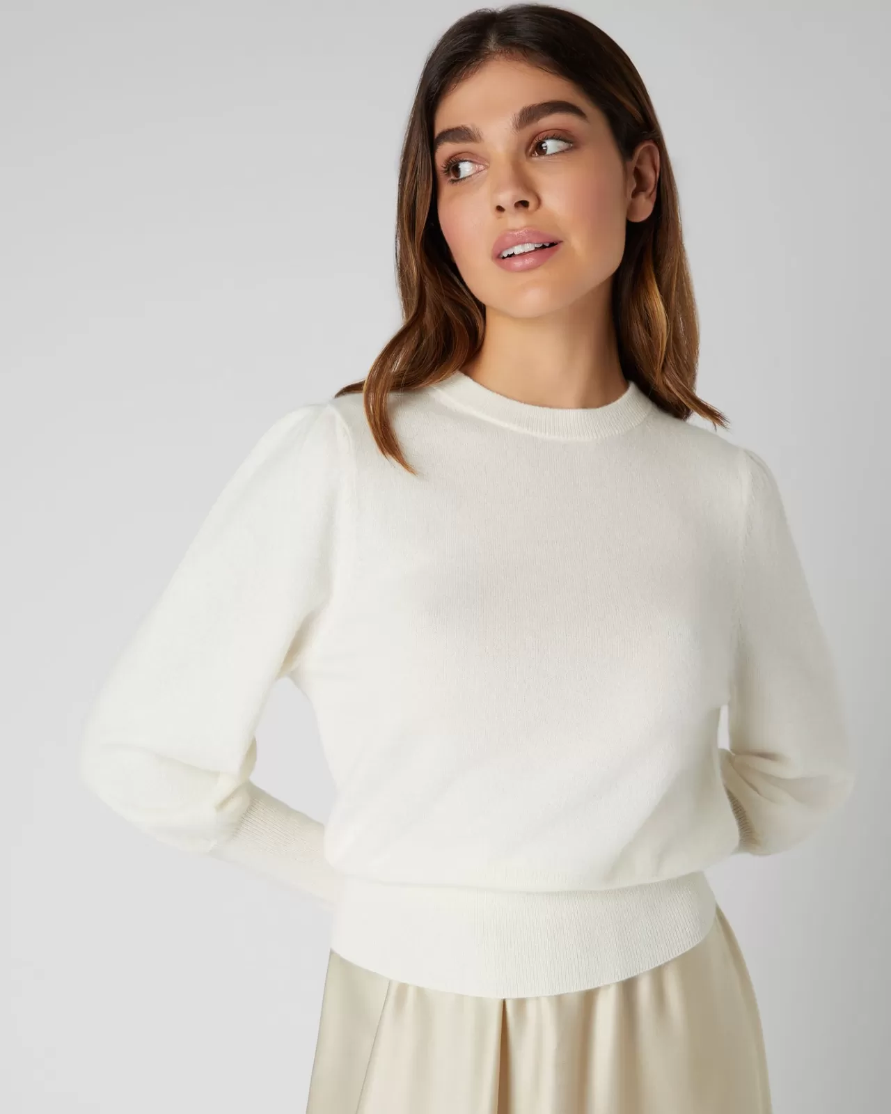 Women N.Peal Round Necks | Women'S Deep Hem Round Neck Cashmere Jumper