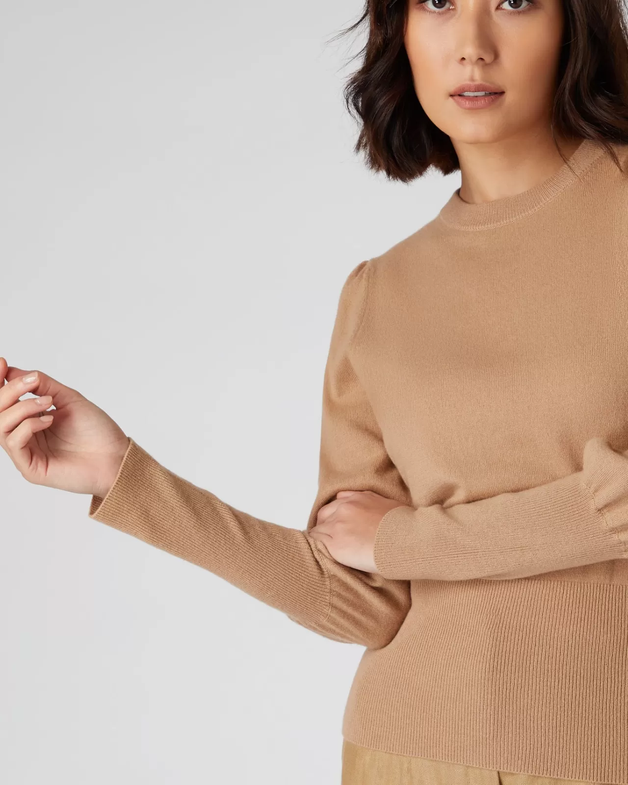 Women N.Peal Round Necks | Women'S Deep Hem Round Neck Cashmere Jumper