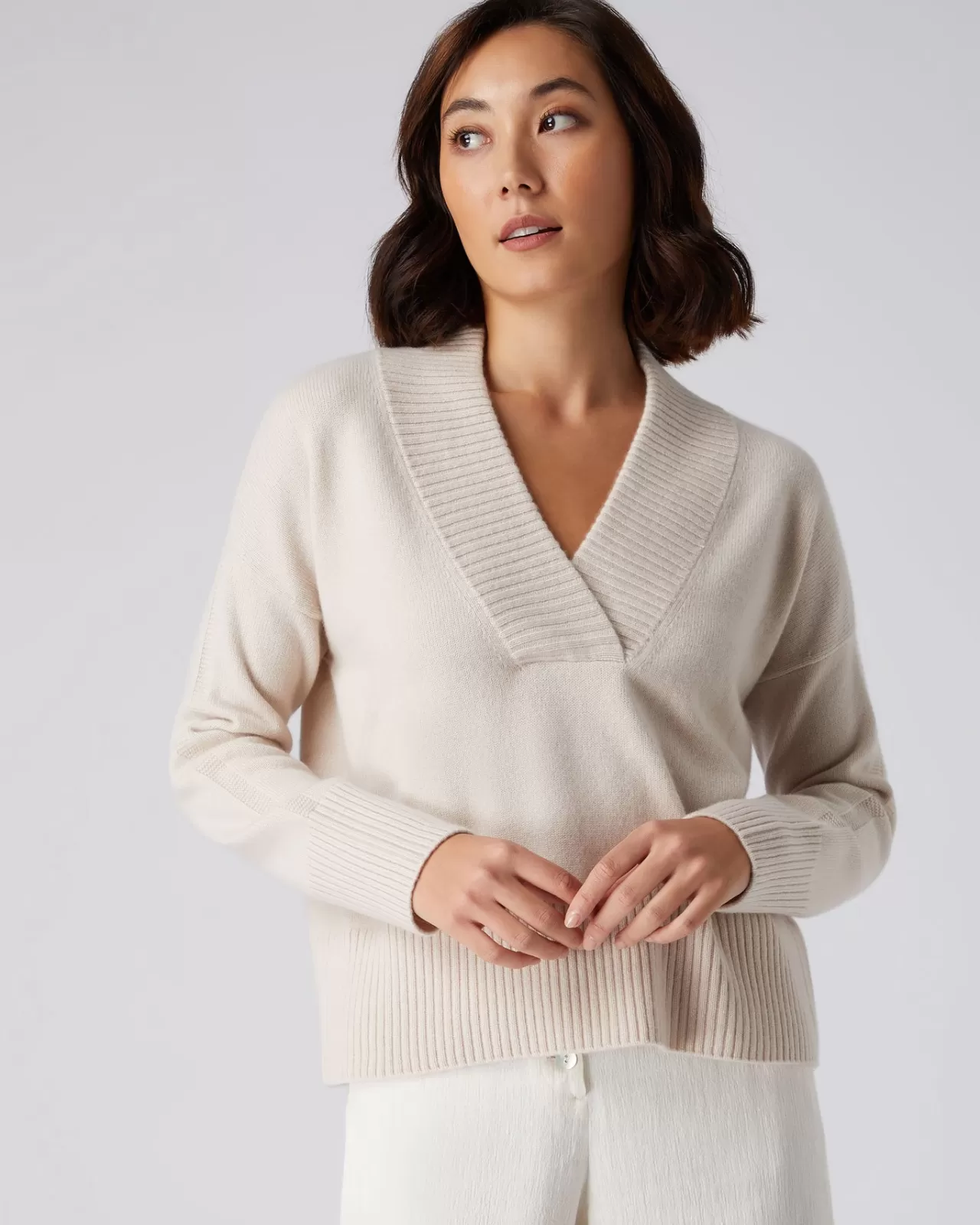 Women N.Peal V Necks | Women'S Deep V Neck Cashmere Jumper