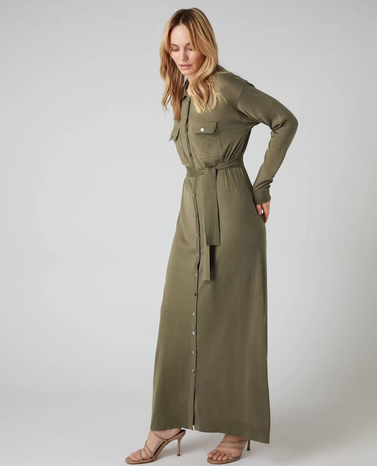 Women N.Peal Dresses & Skirts | Women'S Double Pocket Shirt Dress