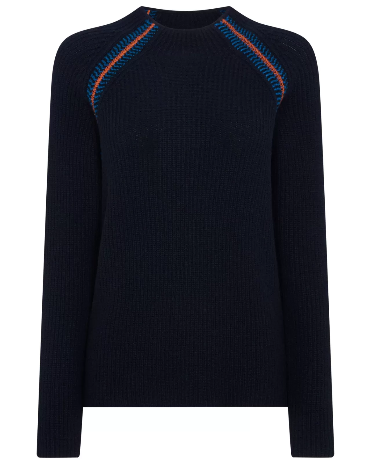 Women N.Peal Roll Necks | Women'S Jacquard Detail Rib Cashmere Jumper