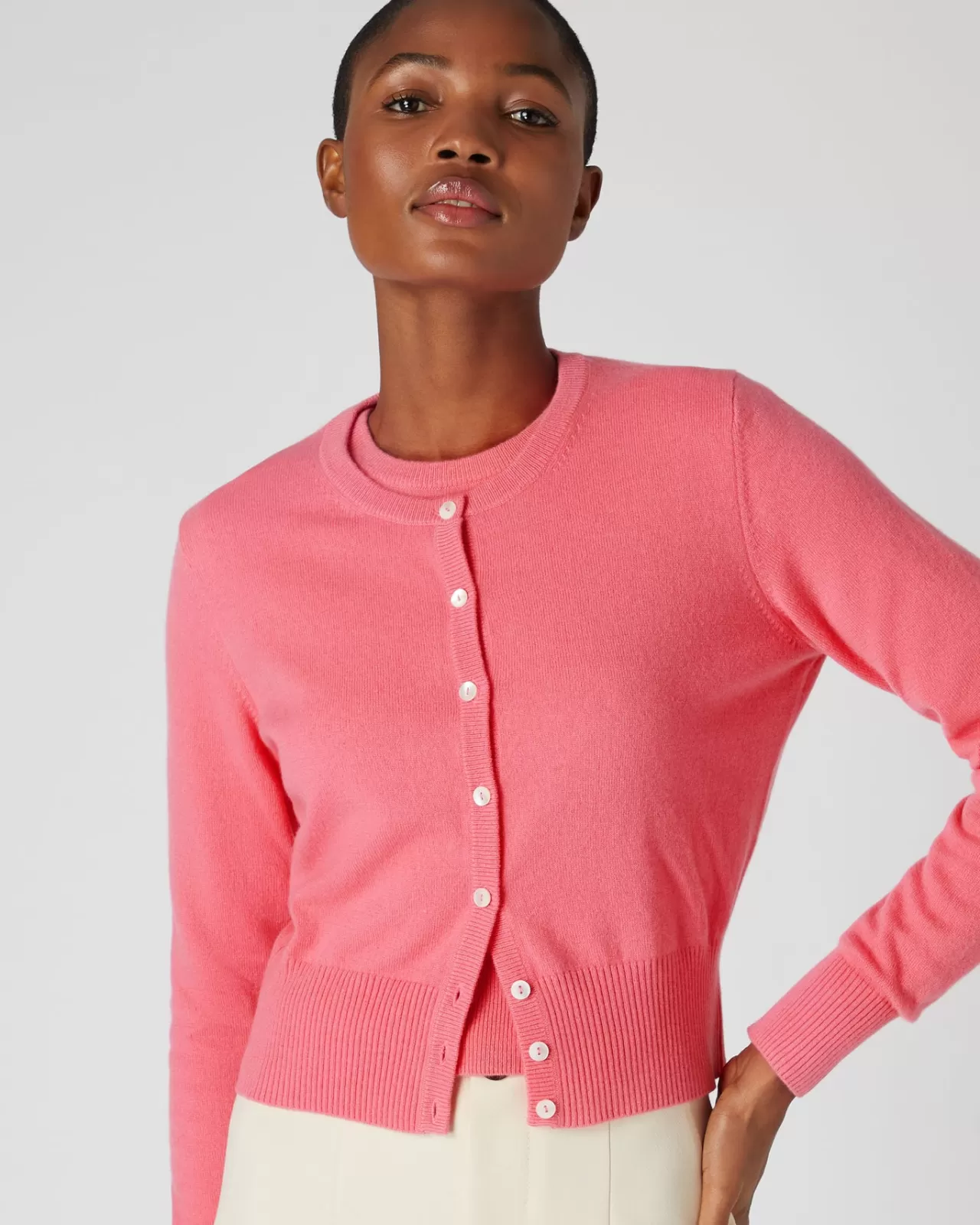 Women N.Peal Cardigans | Women'S Long Sleeve Cropped Cashmere Cardigan