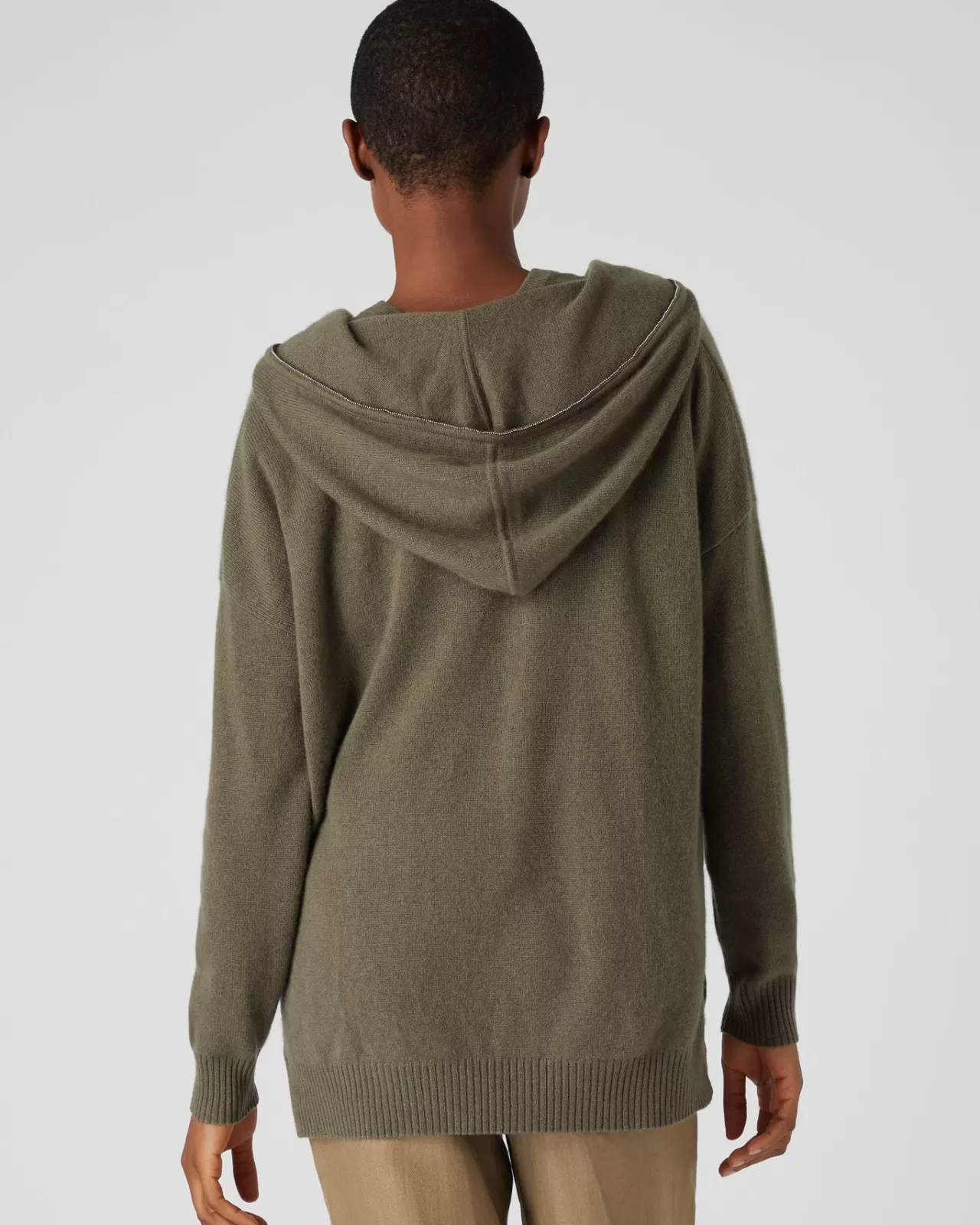 Women N.Peal Hoodies | Women'S Metal Edge Hooded Cashmere Jumper