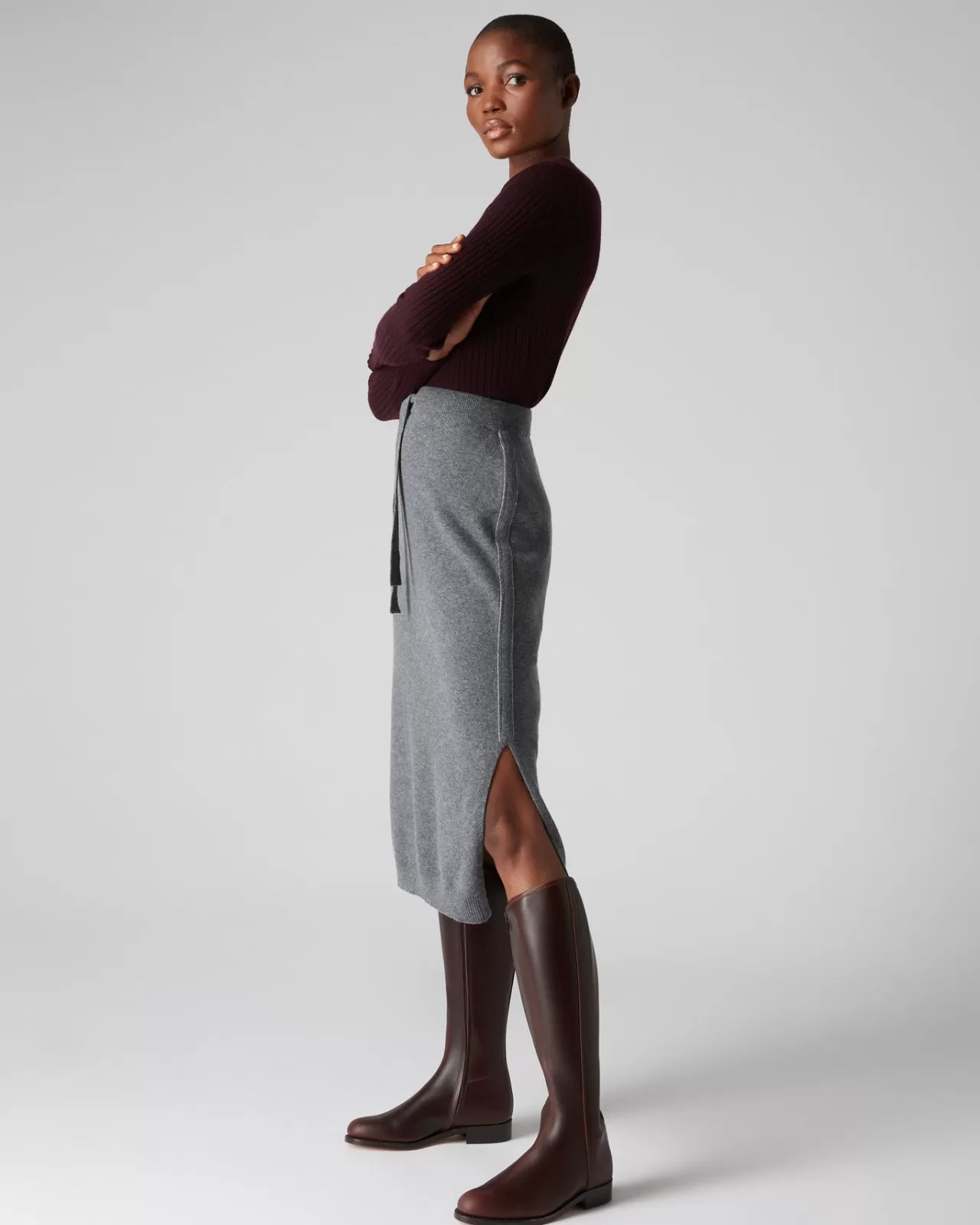 Women N.Peal Dresses & Skirts | Women'S Metal Trim Cashmere Skirt