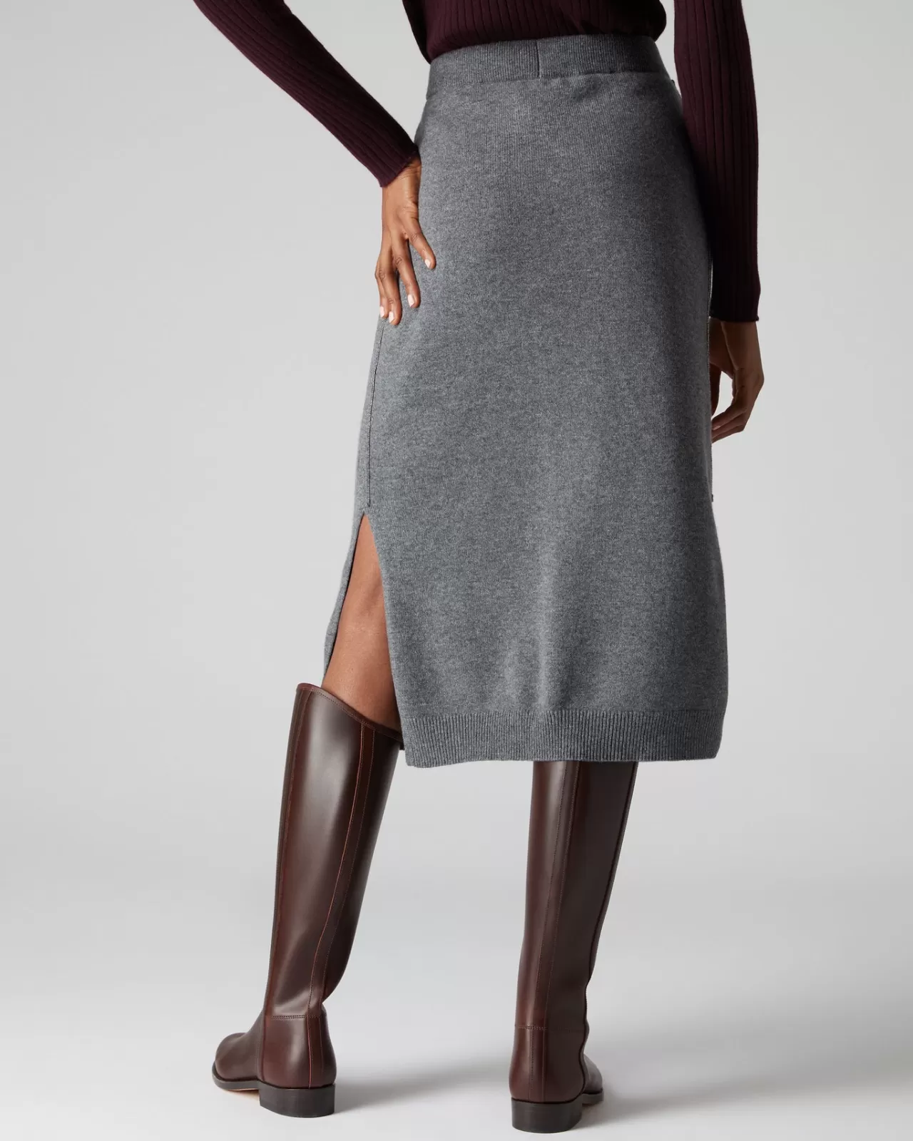womens_metal_trim_cashmere_skirt_3.webp Women N.Peal Dresses & Skirts | Women'S Metal Trim Cashmere Skirt