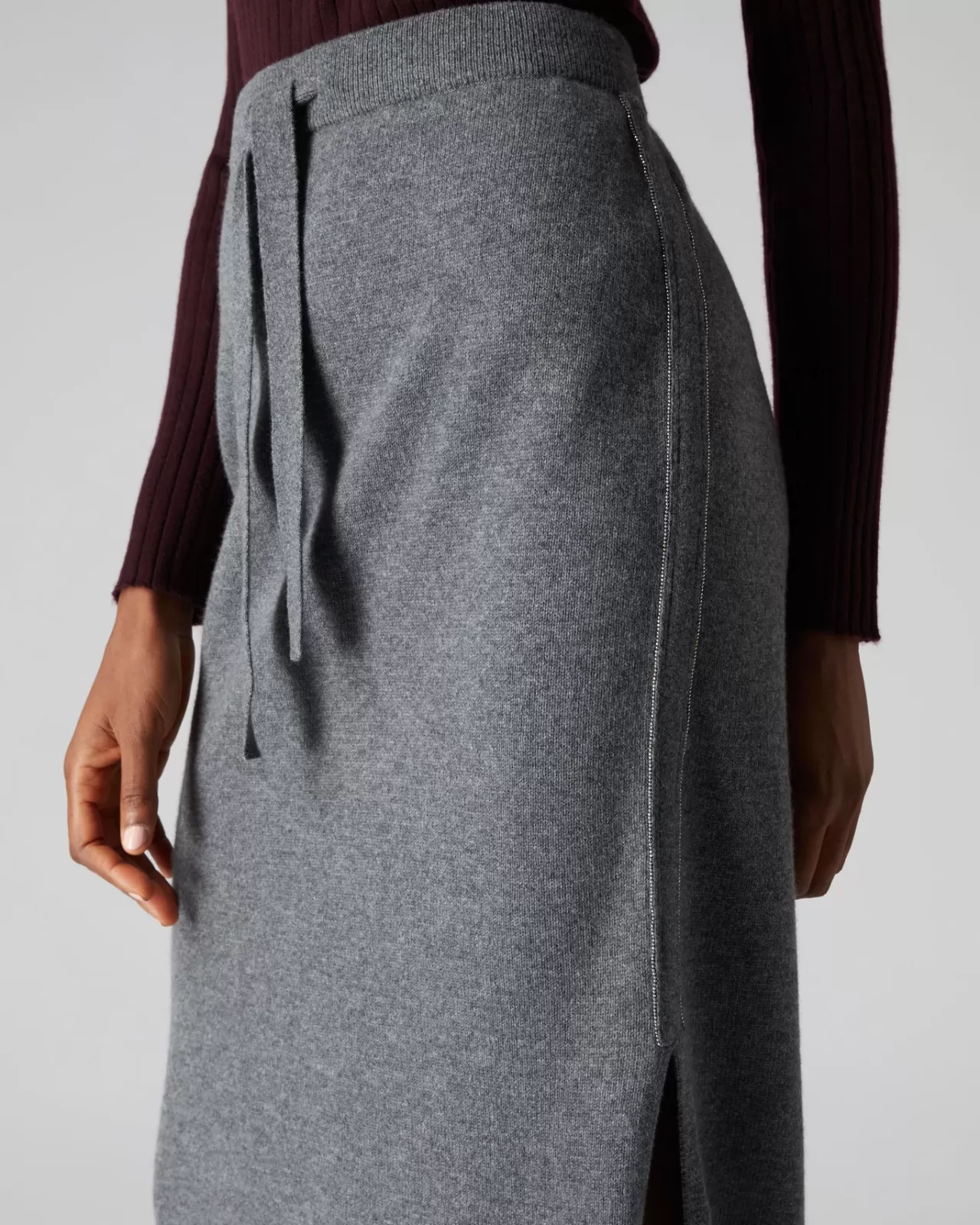 womens_metal_trim_cashmere_skirt_4.webp Women N.Peal Dresses & Skirts | Women'S Metal Trim Cashmere Skirt