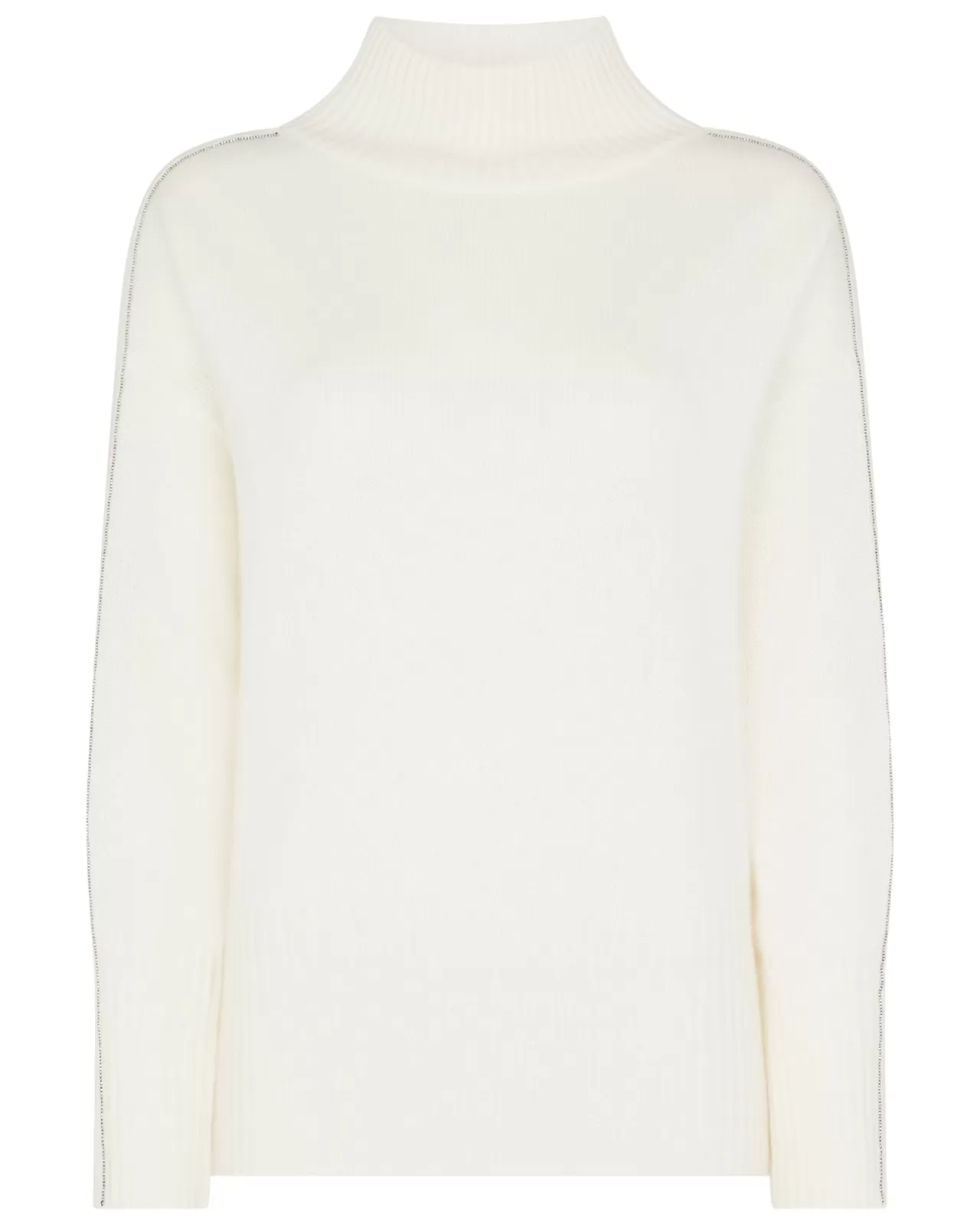 Women N.Peal Roll Necks | Women'S Metal Trim Curved Hem Cashmere Jumper