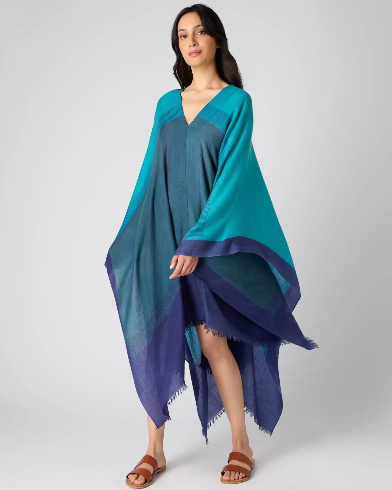 Women N.Peal Capes & Ponchos | Women'S Ombre Cashmere Kaftan Dress