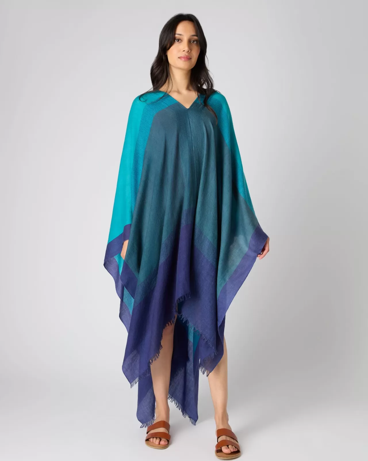 Women N.Peal Capes & Ponchos | Women'S Ombre Cashmere Kaftan Dress