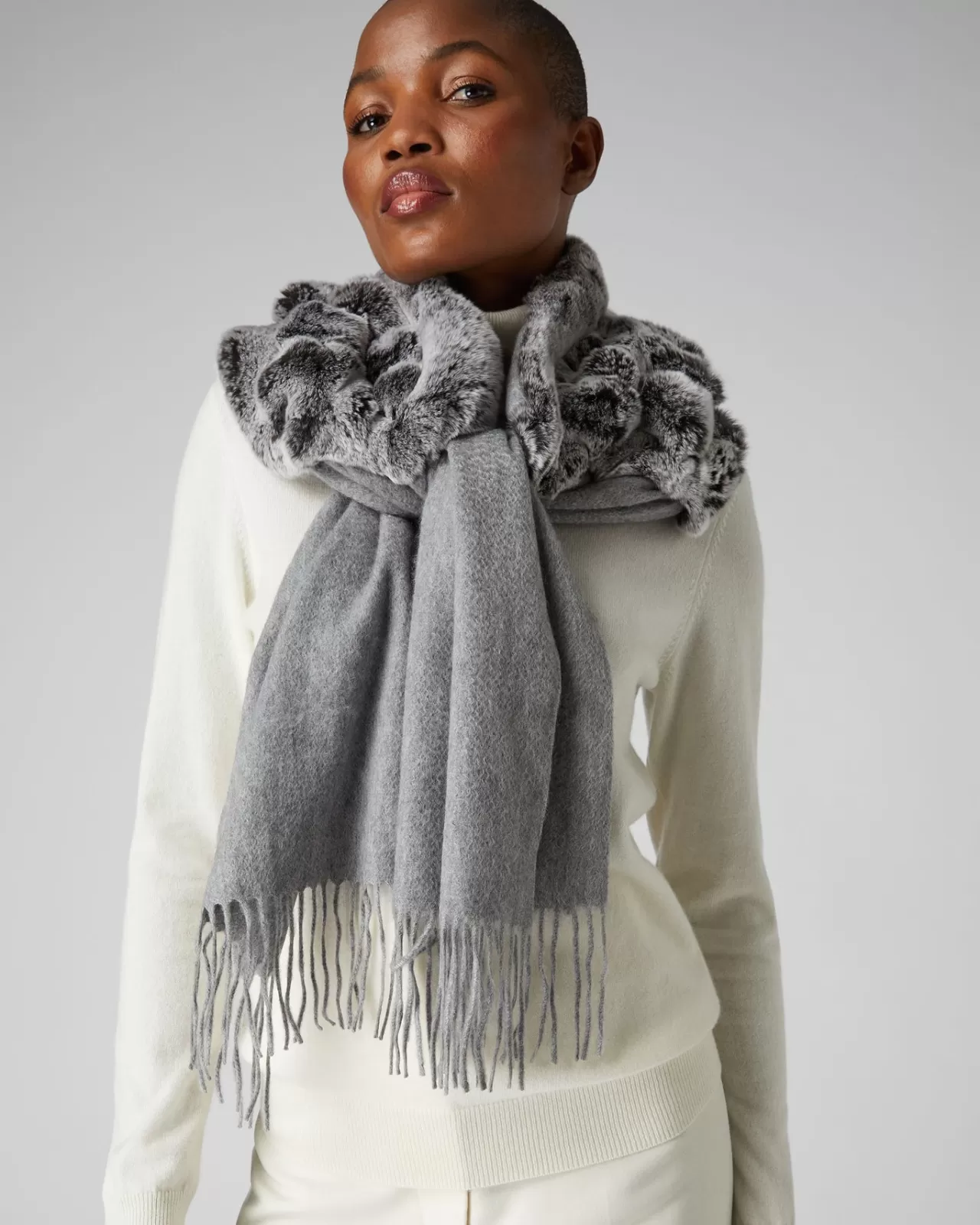 Women N.Peal Cashmere Scarves | Women'S Rabbit Fur Scarf