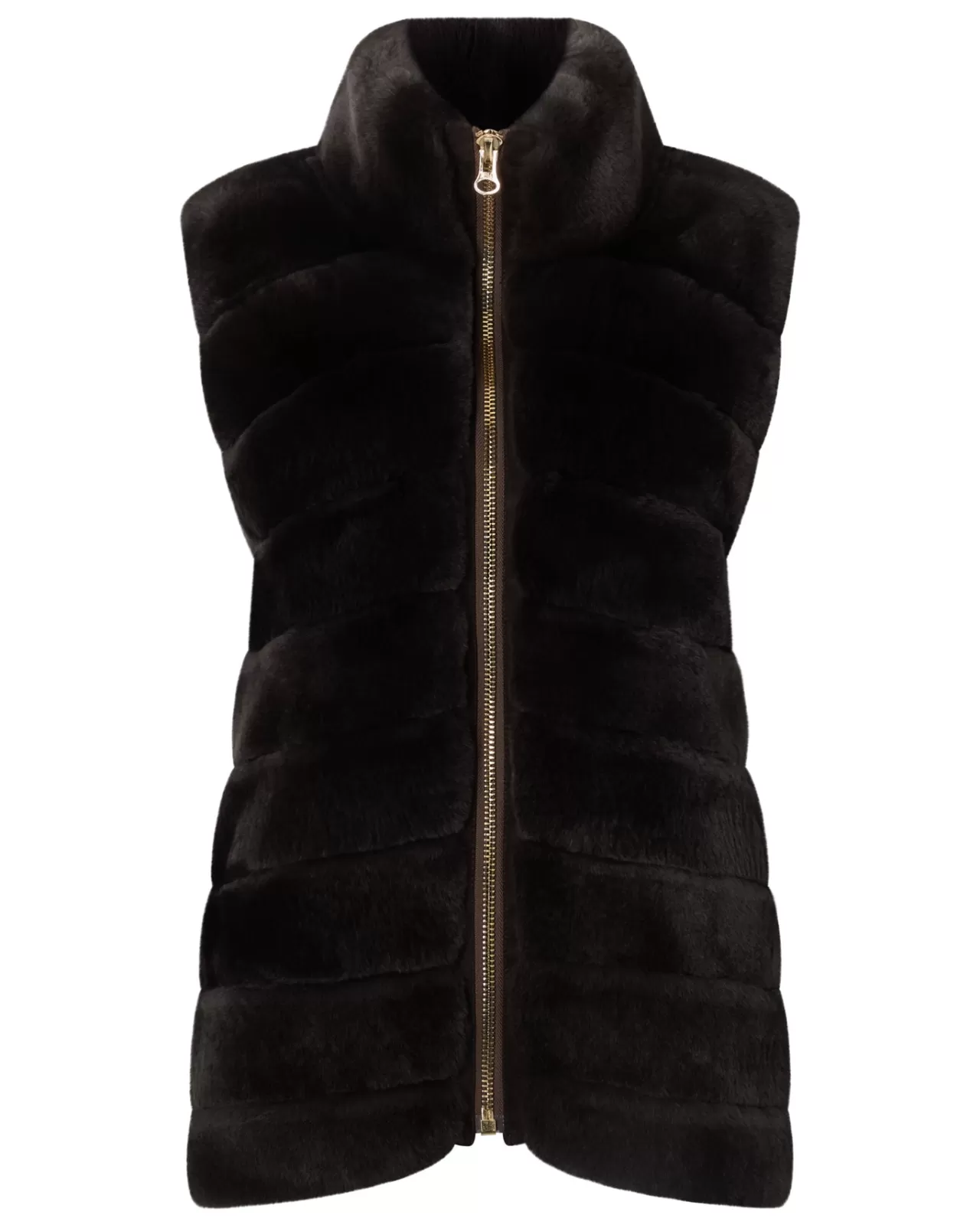 Women N.Peal Coats & Jackets | Women'S Rex Fur Ribbed Gilet