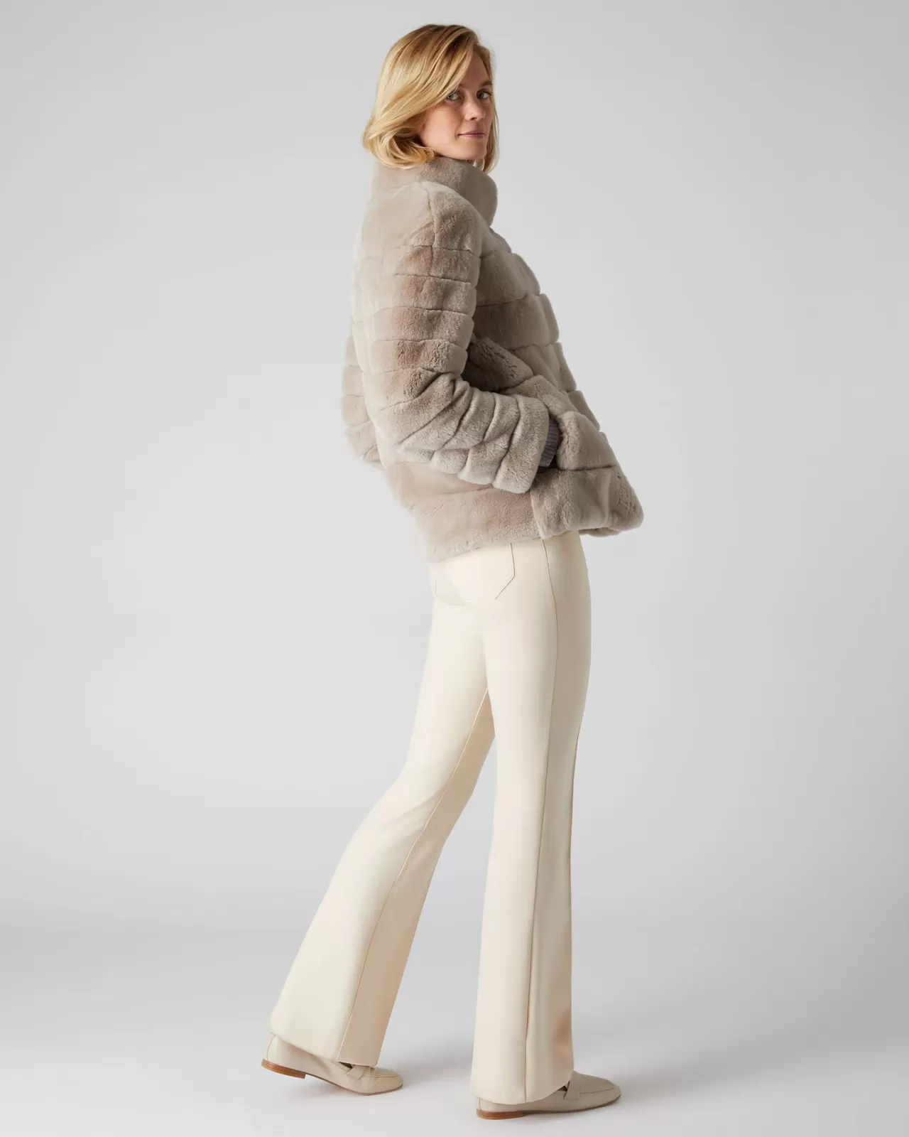 Women N.Peal Coats & Jackets | Women'S Rex Fur Ribbed Jacket