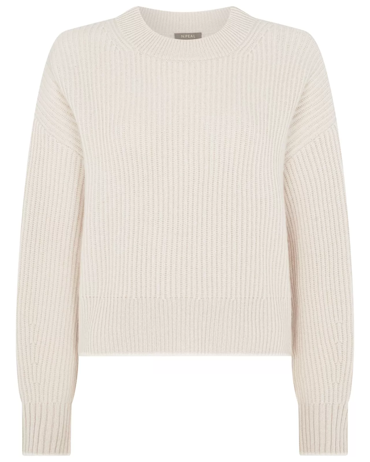 Women N.Peal Round Necks | Women'S Ribbed Round Neck Cashmere Jumper