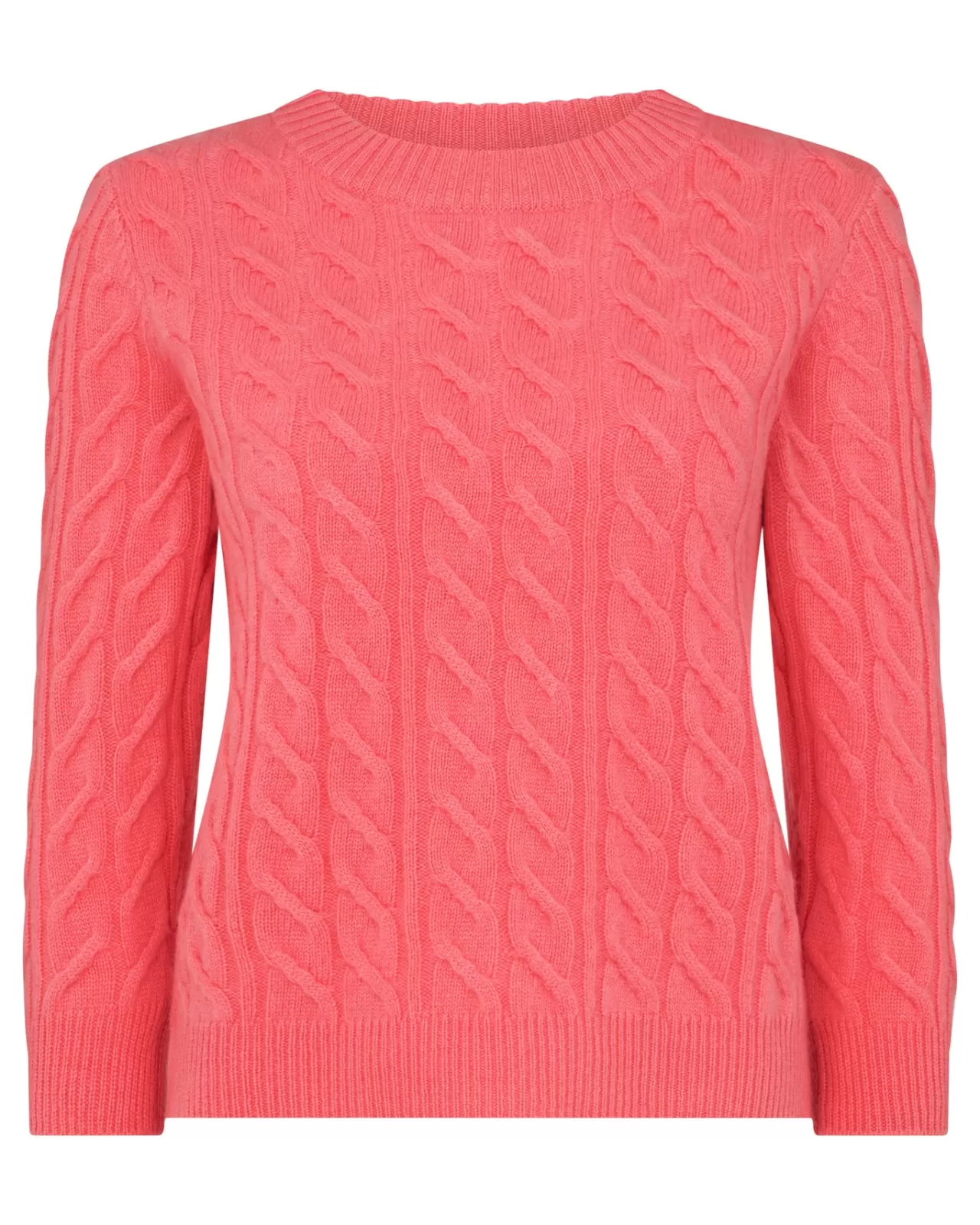 Women N.Peal Round Necks | Women'S Round Neck Cable Cashmere Jumper