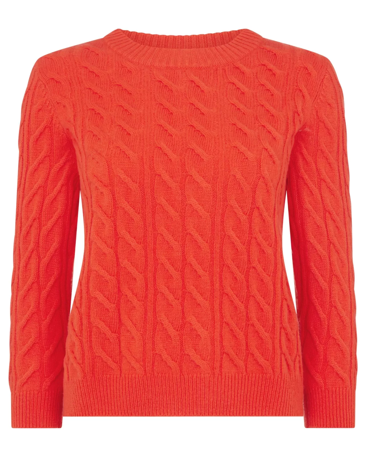 Women N.Peal Round Necks | Women'S Round Neck Cable Cashmere Jumper