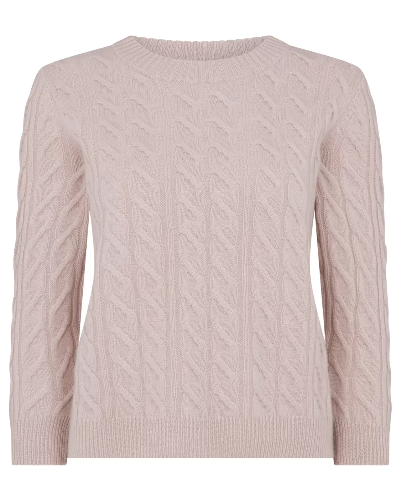 Women N.Peal Round Necks | Women'S Round Neck Cable Cashmere Jumper