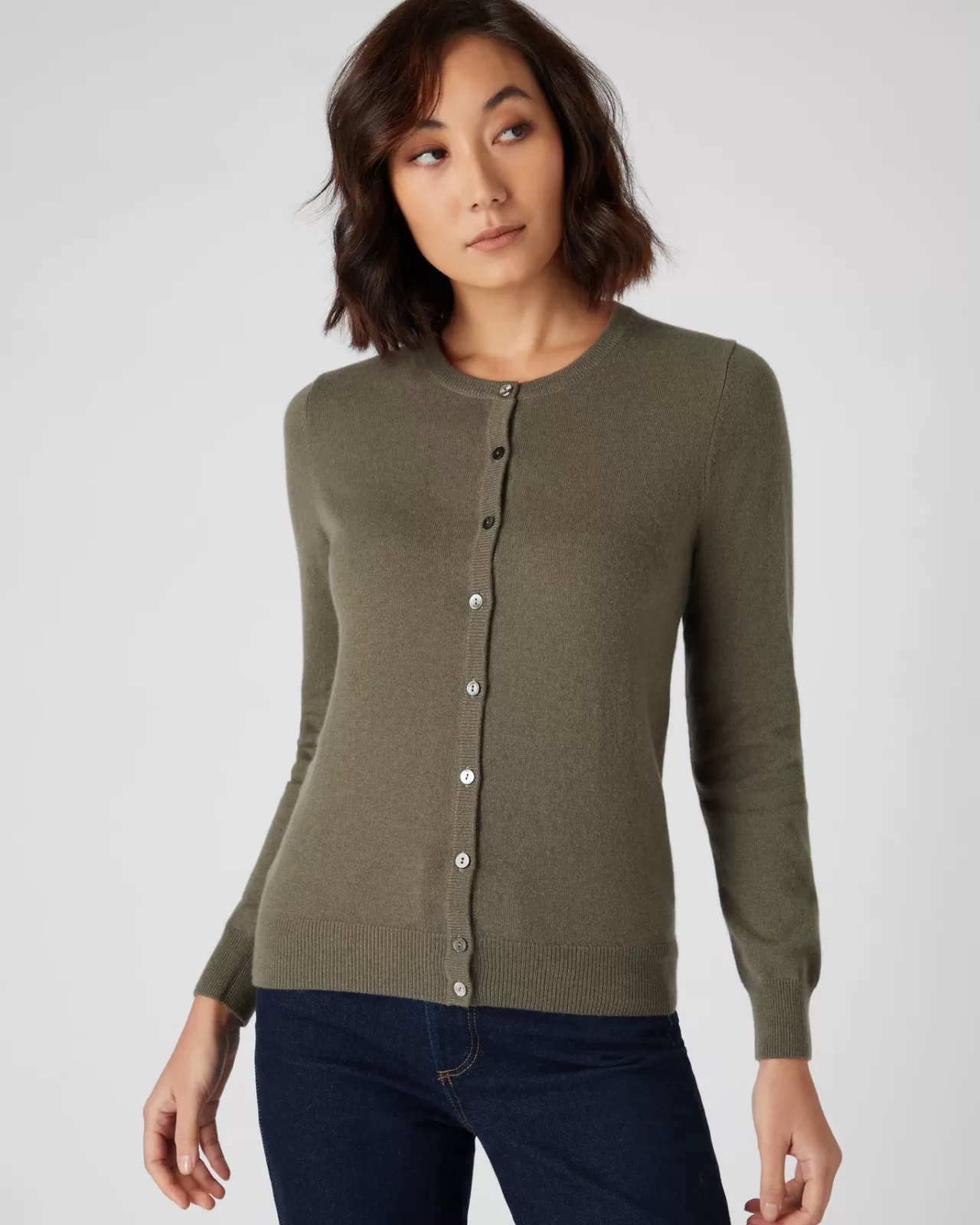 Women N.Peal Cardigans | Women'S Round Neck Cashmere Cardigan