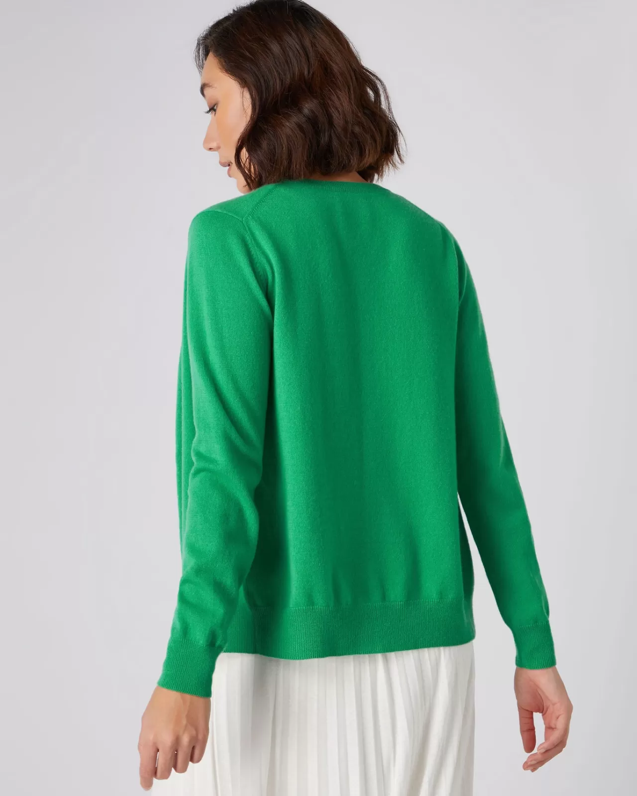 womens_round_neck_cashmere_cardigan_3-4.webp Women N.Peal Cardigans | Women'S Round Neck Cashmere Cardigan