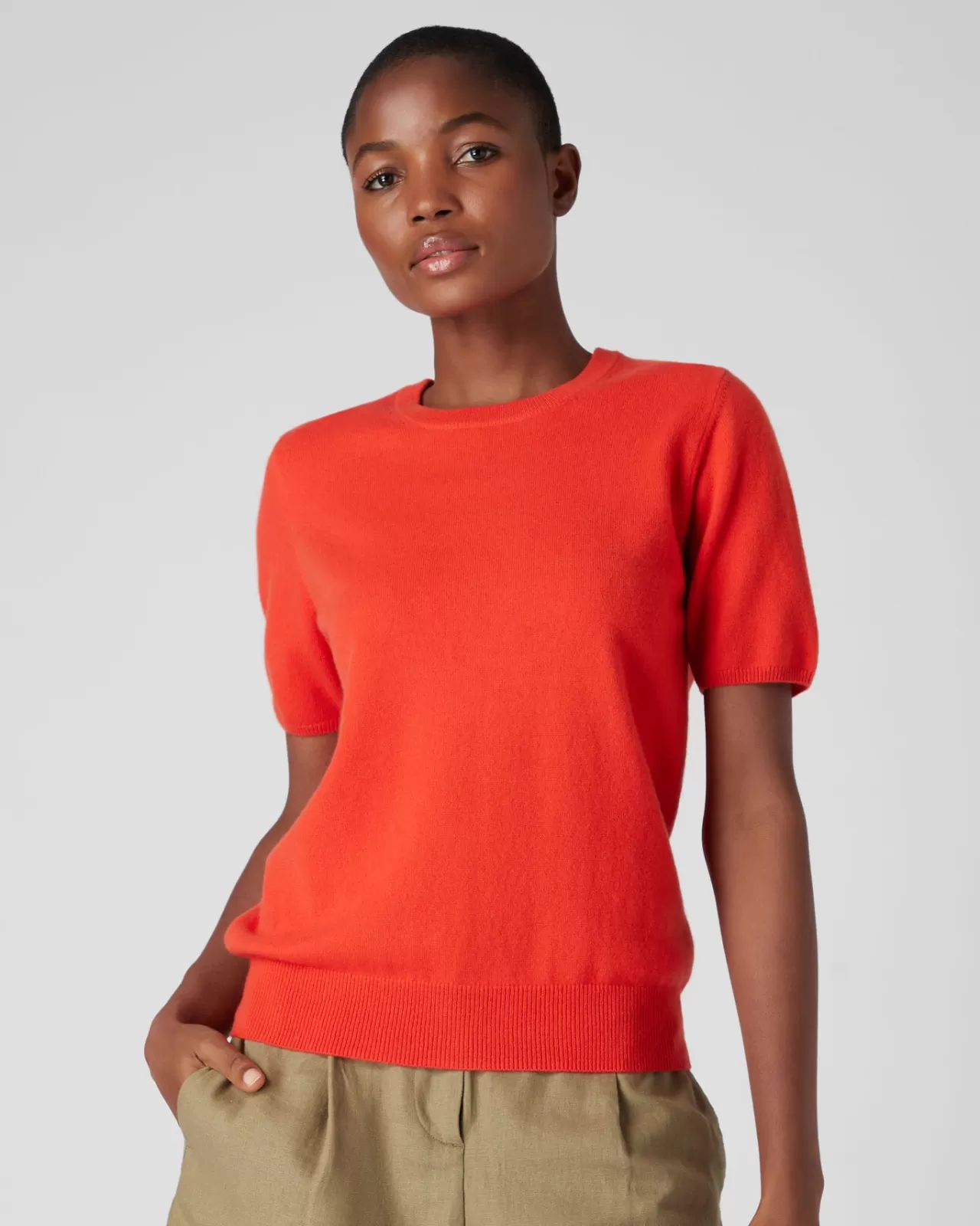 Women N.Peal Tops & T-Shirts | Women'S Round Neck Cashmere T Shirt