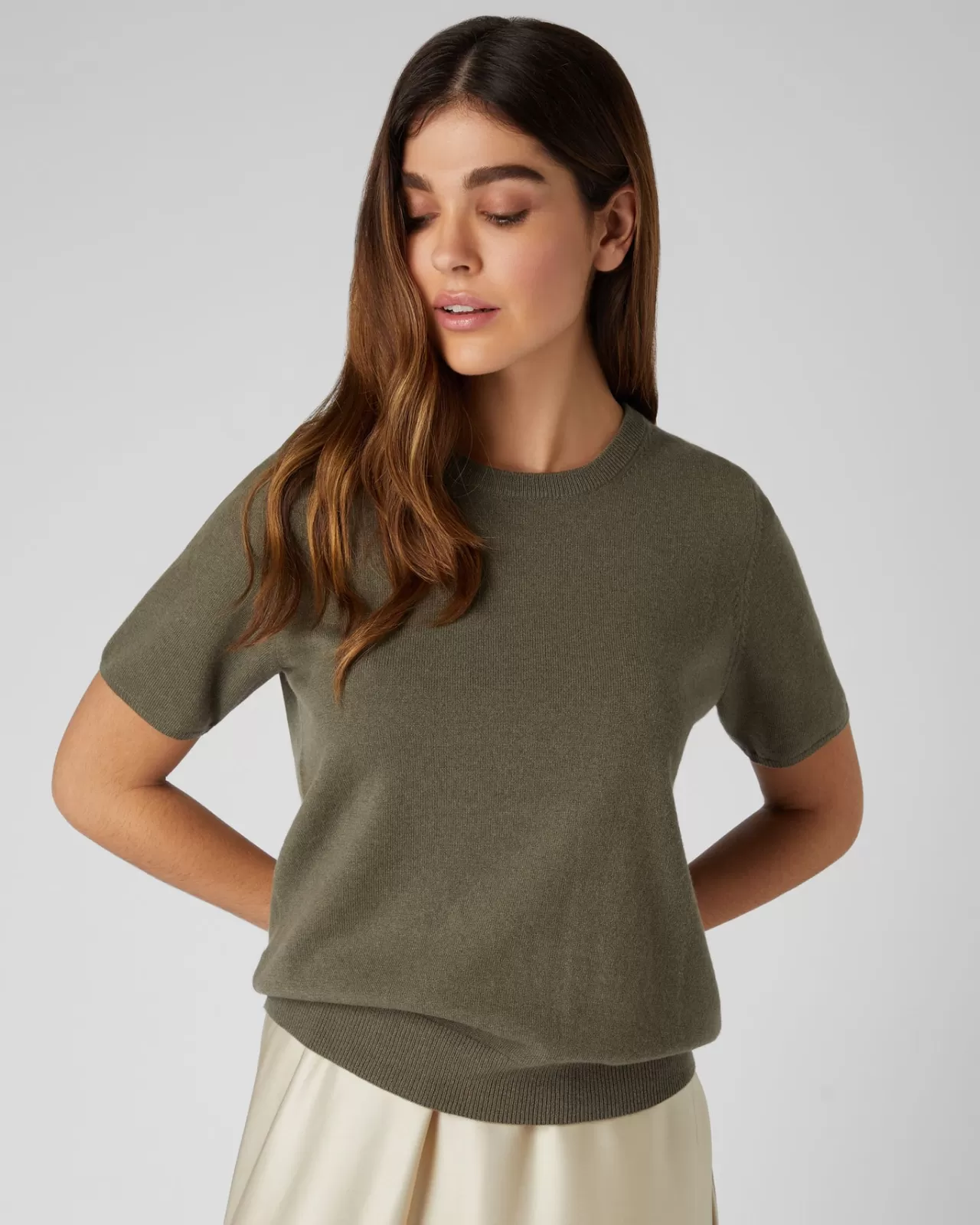 Women N.Peal Tops & T-Shirts | Women'S Round Neck Cashmere T Shirt