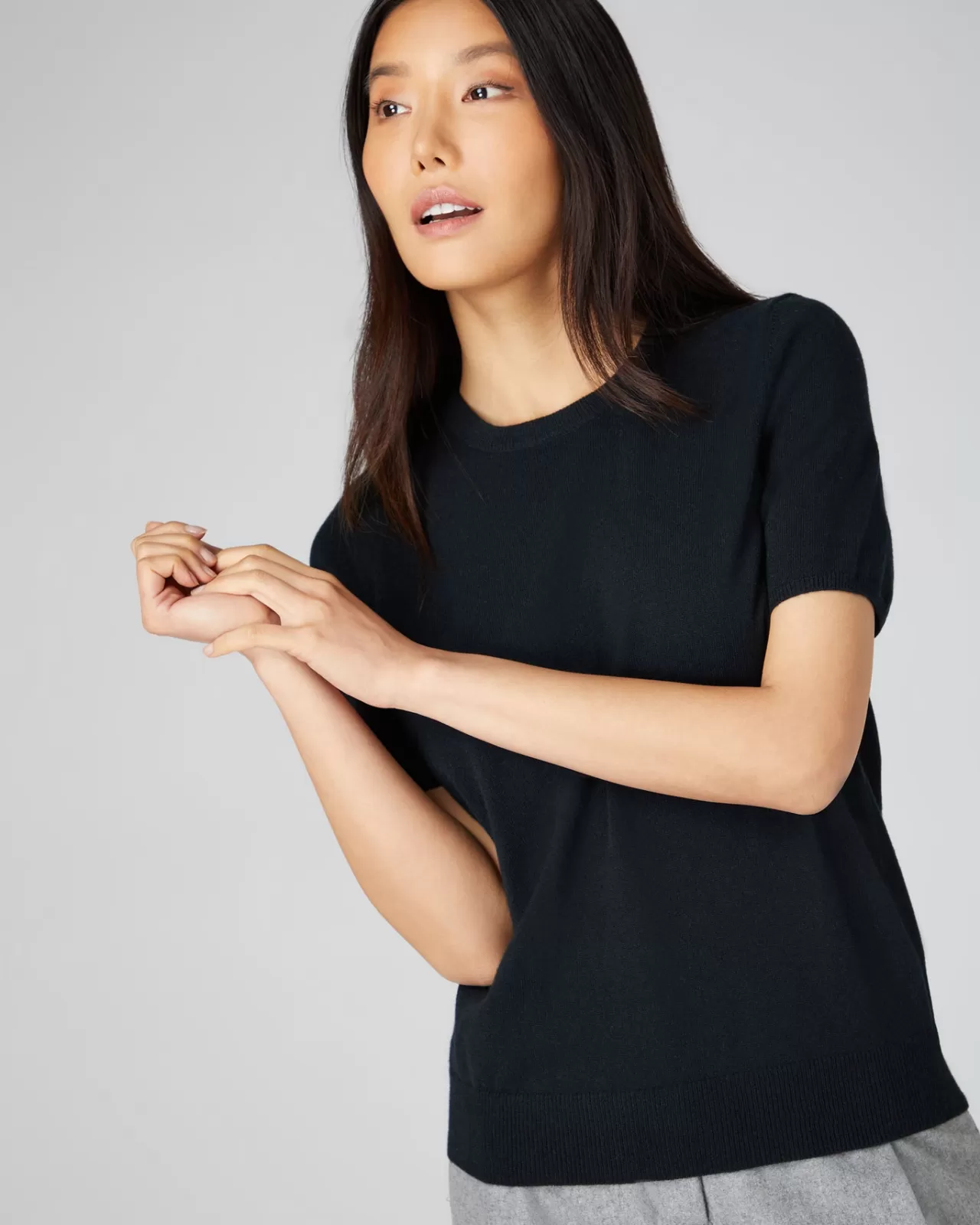 Women N.Peal Tops & T-Shirts | Women'S Round Neck Cashmere T Shirt